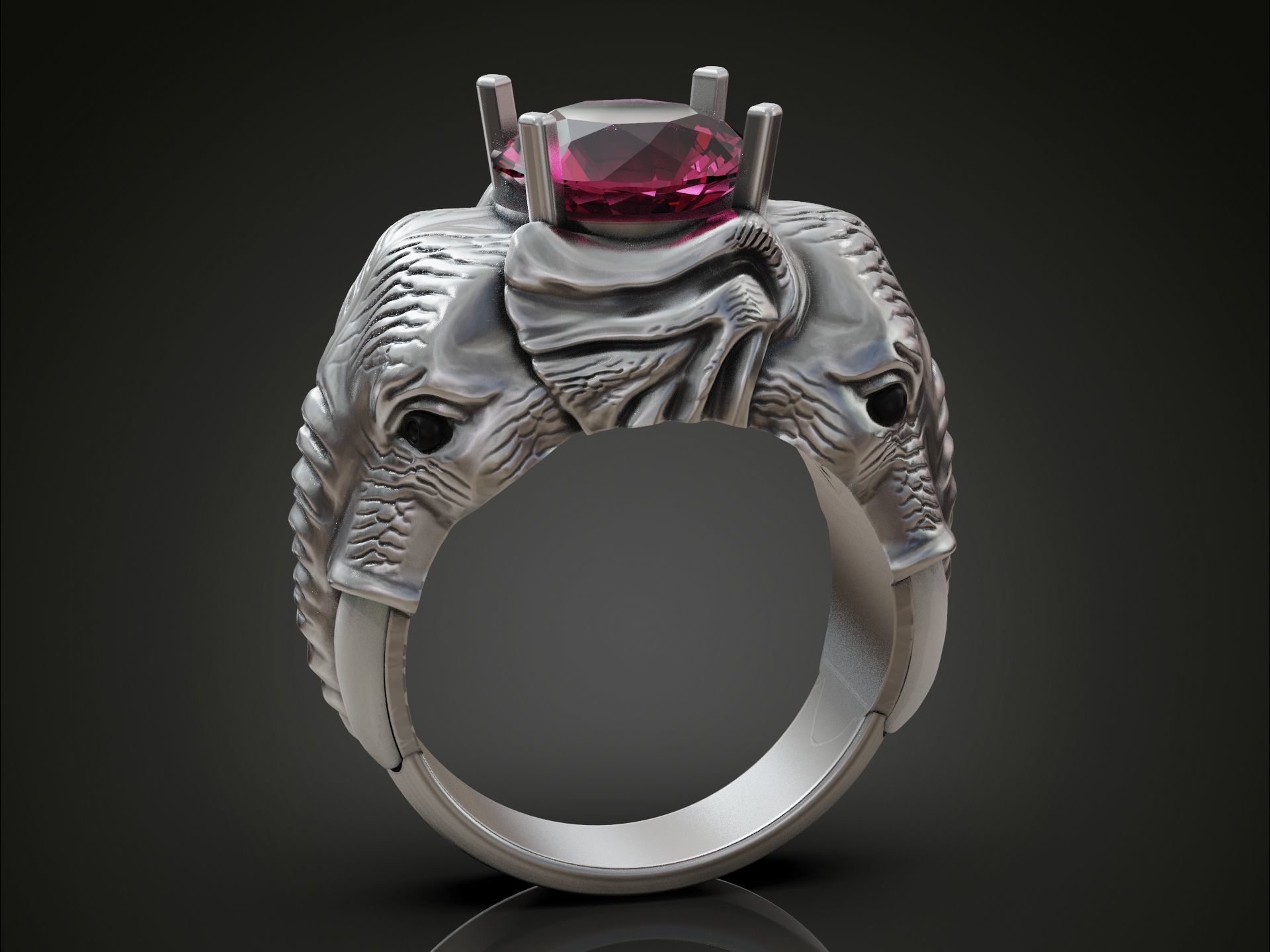 Elephants ring round gem 3D print model_3