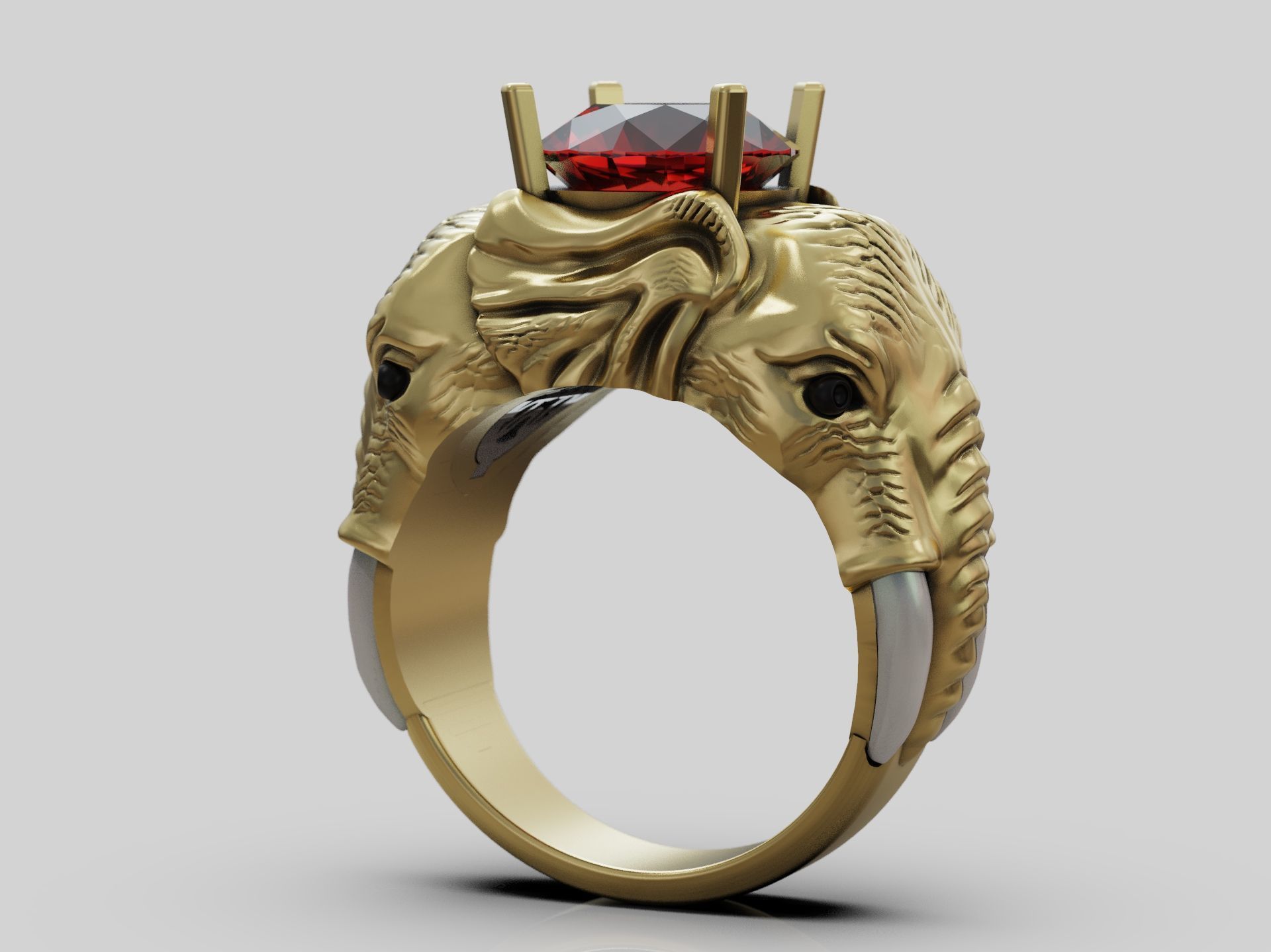 Elephants ring round gem 3D print model_9
