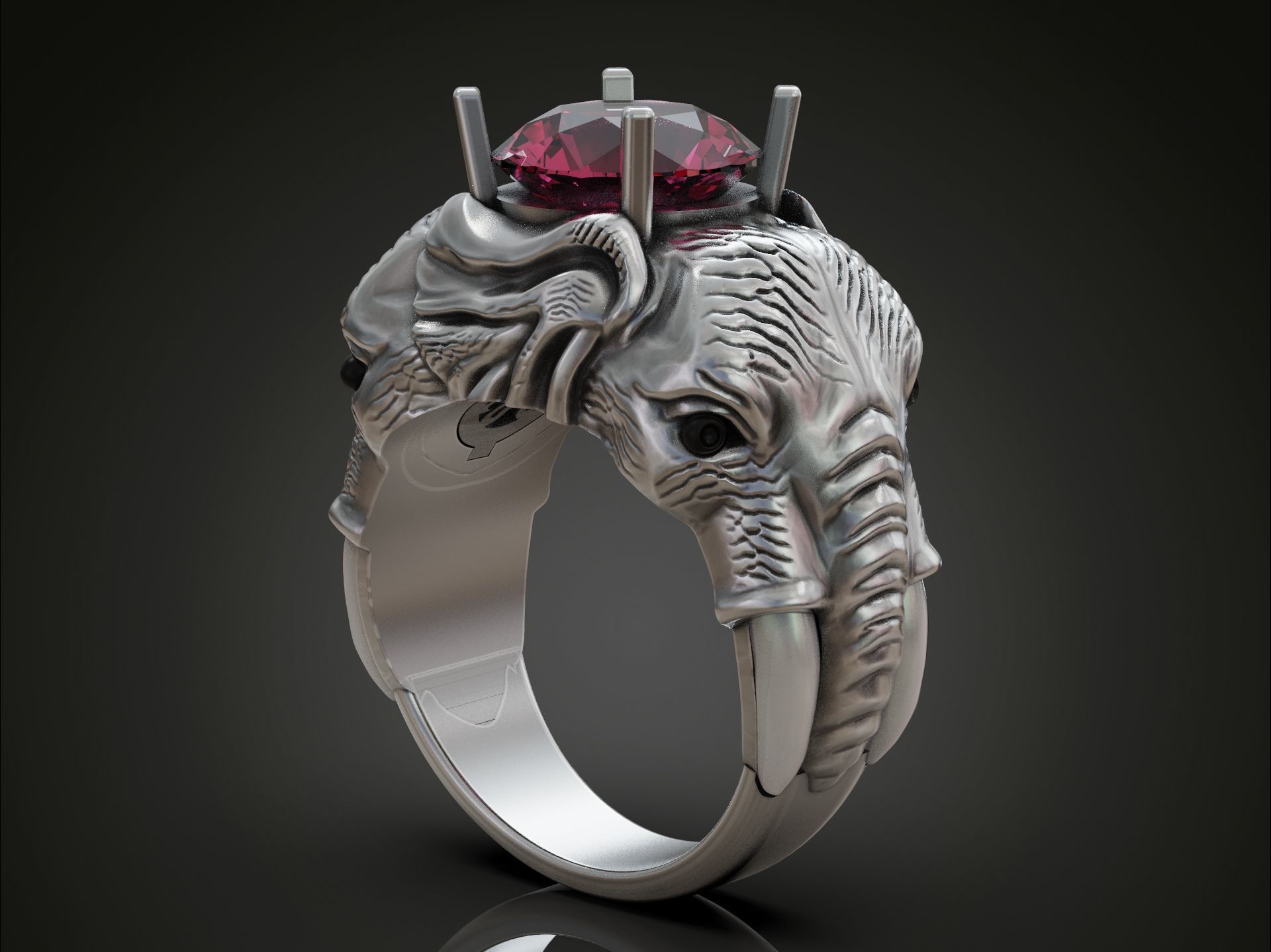 Elephants ring round gem 3D print model_1