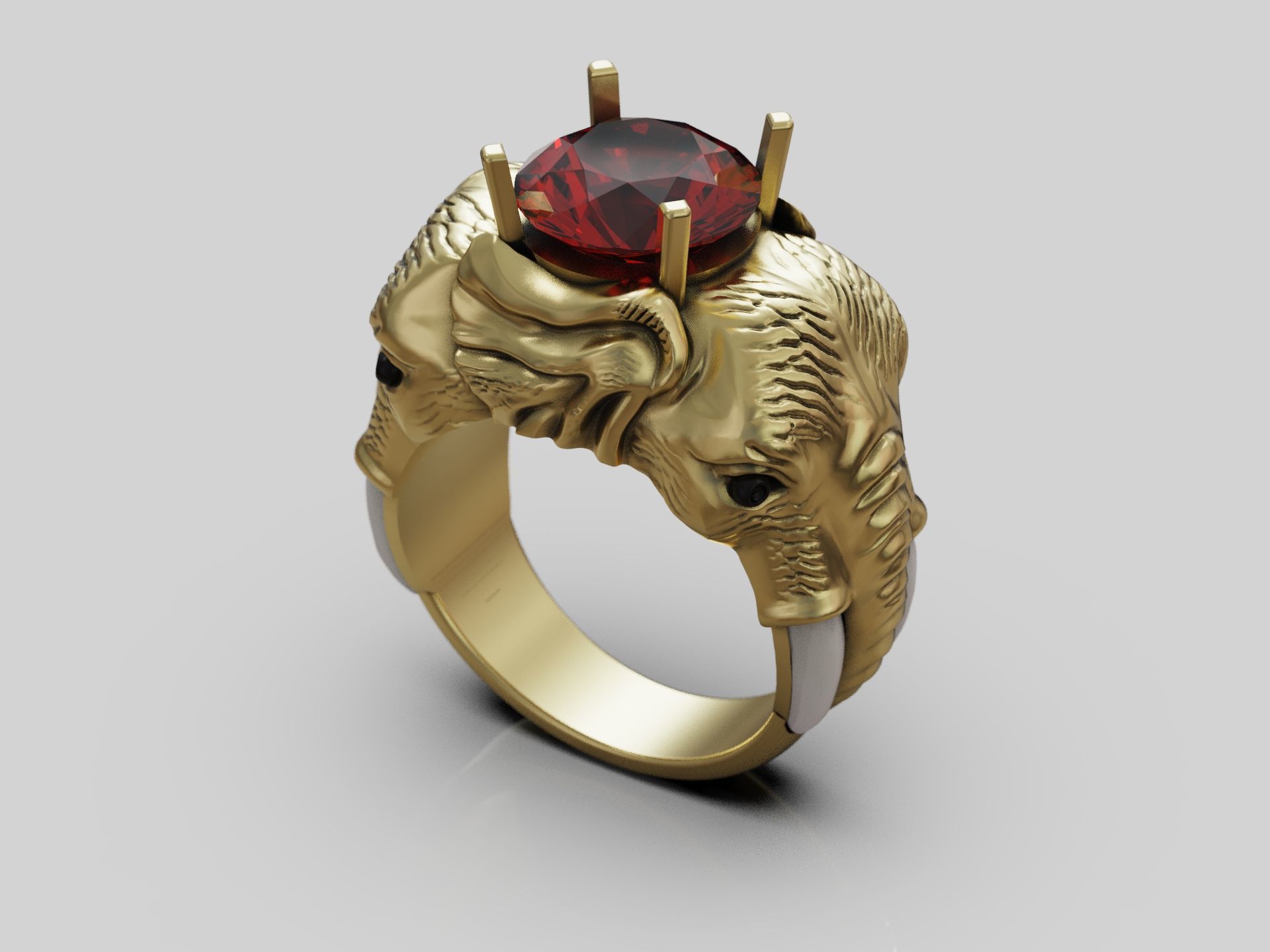 Elephants ring round gem 3D print model_11