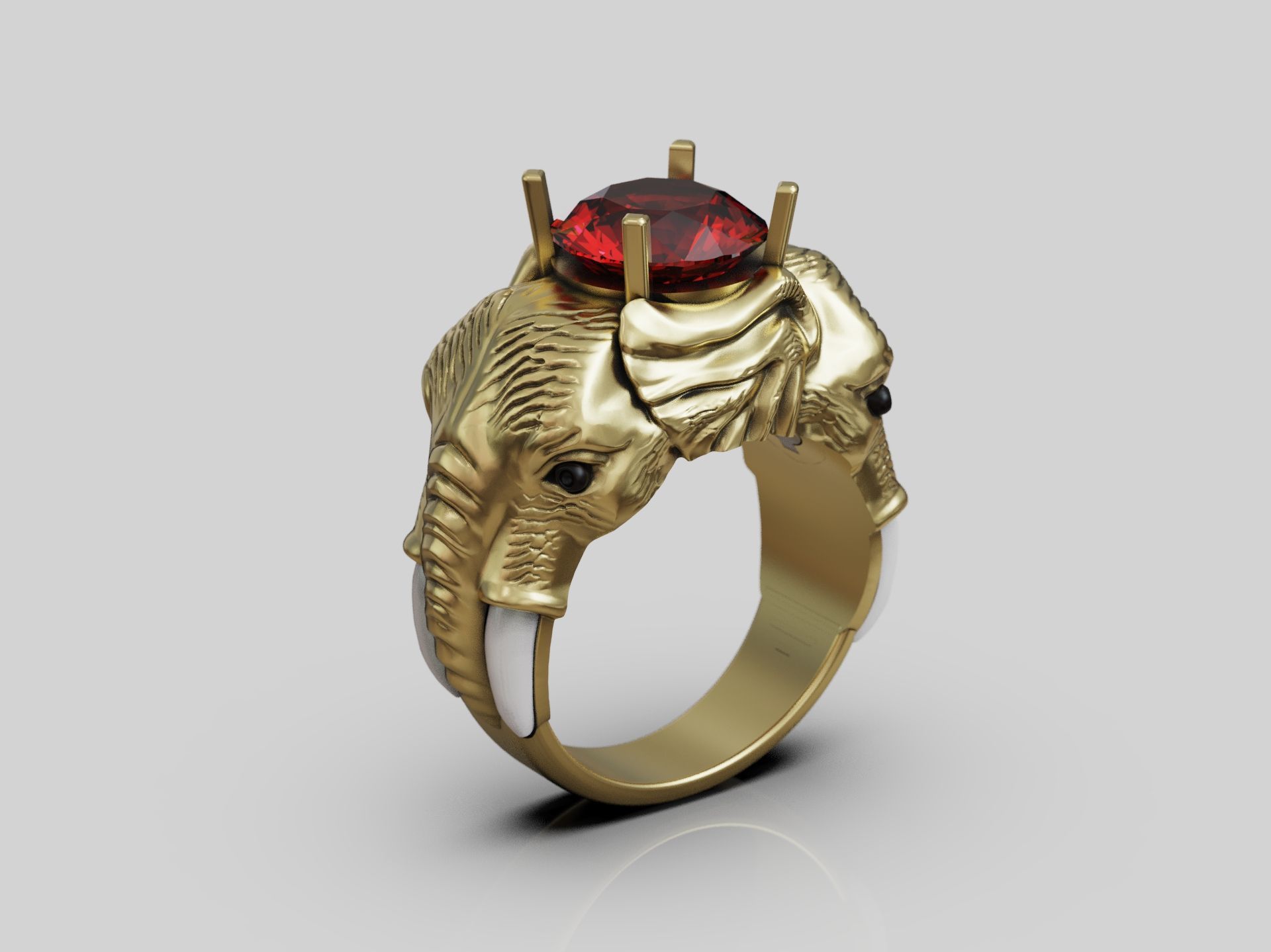 Elephants ring round gem 3D print model_7