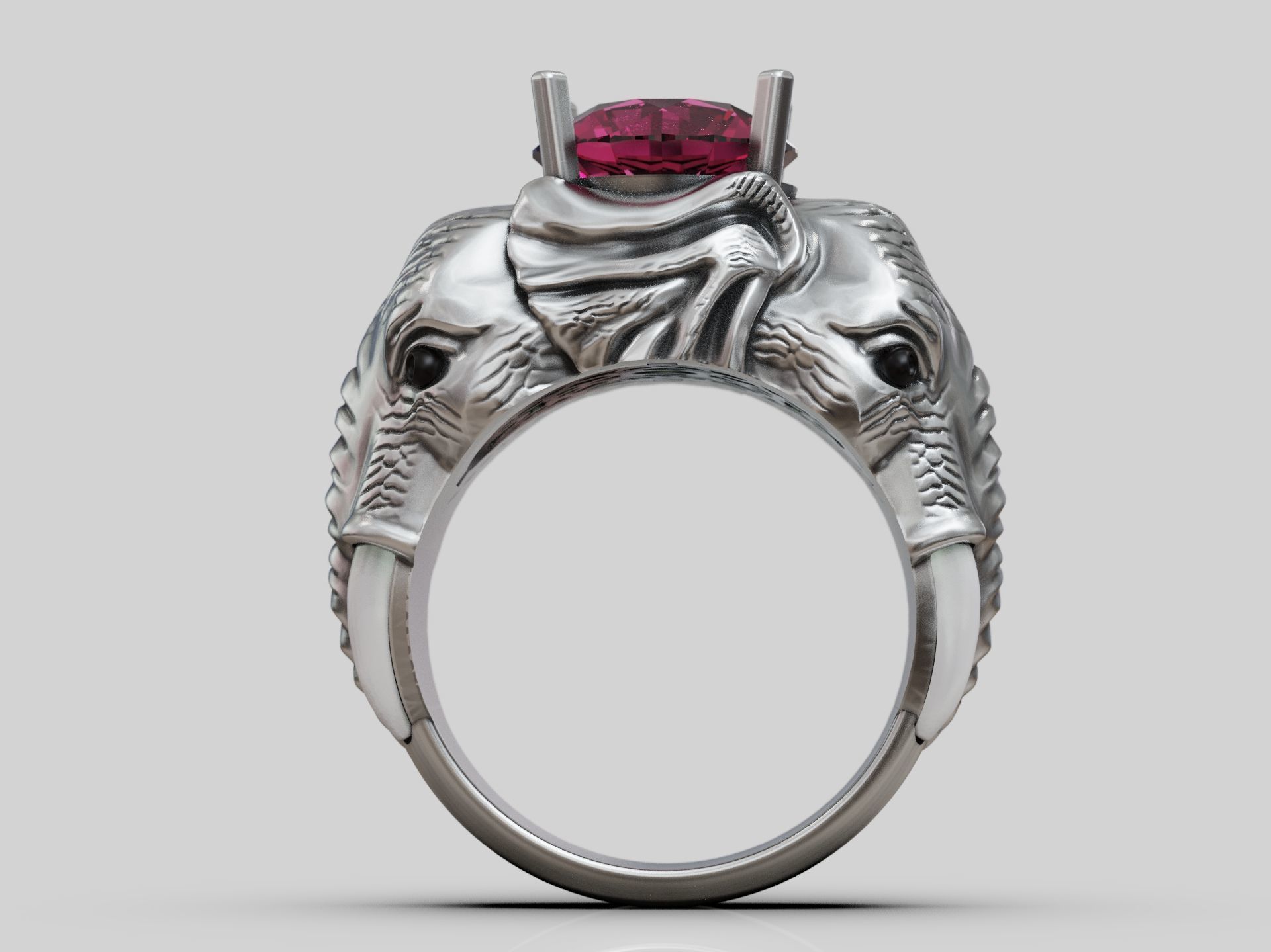 Elephants ring round gem 3D print model_5