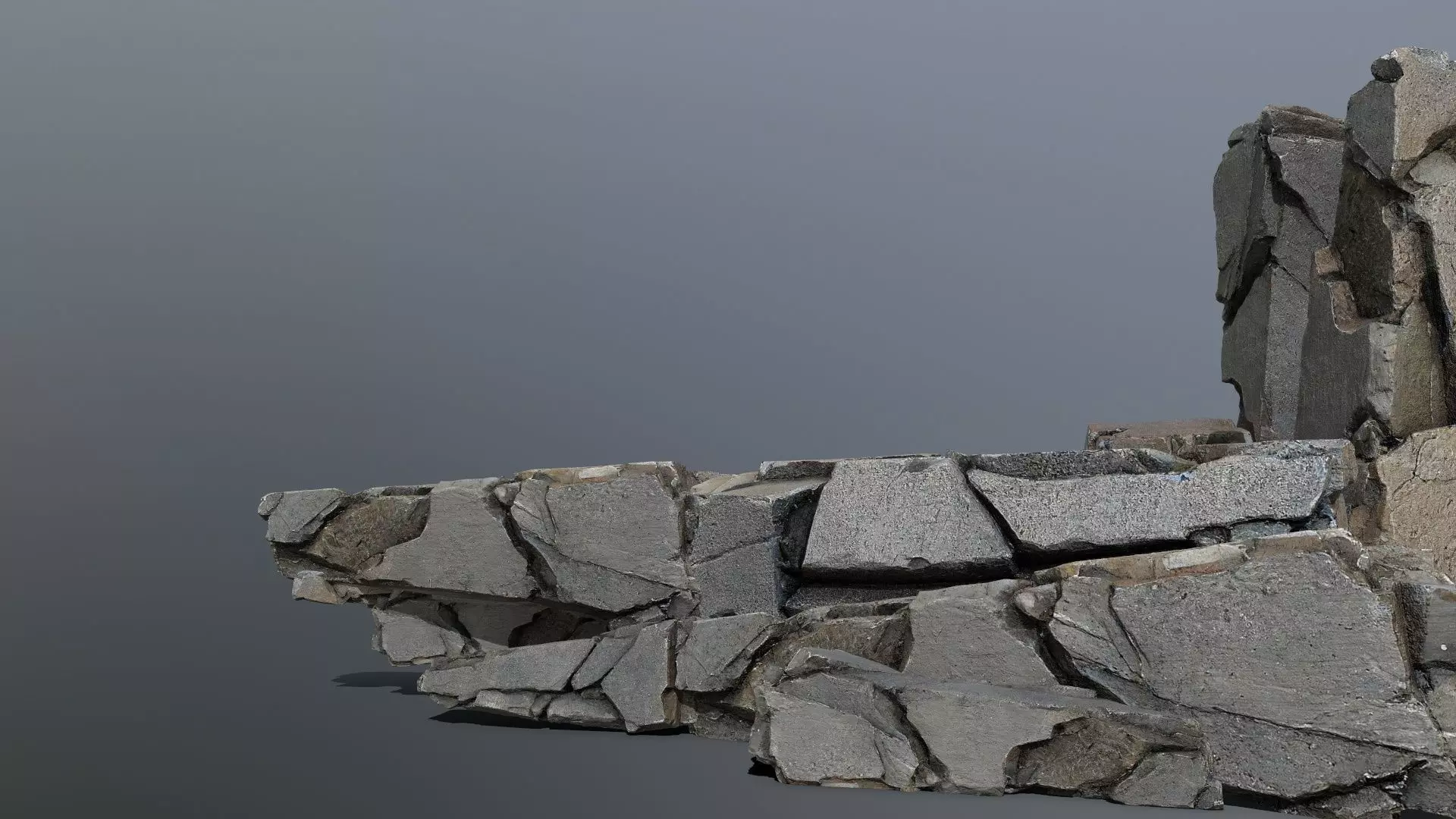 Cliff Rock  Low-poly 3D model_0