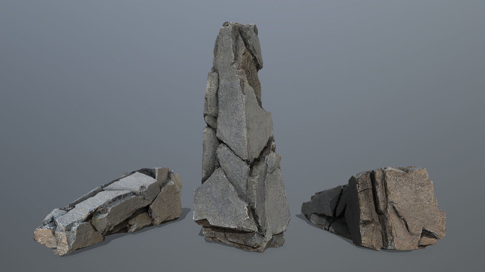 Cliff Rock  Low-poly 3D model_1