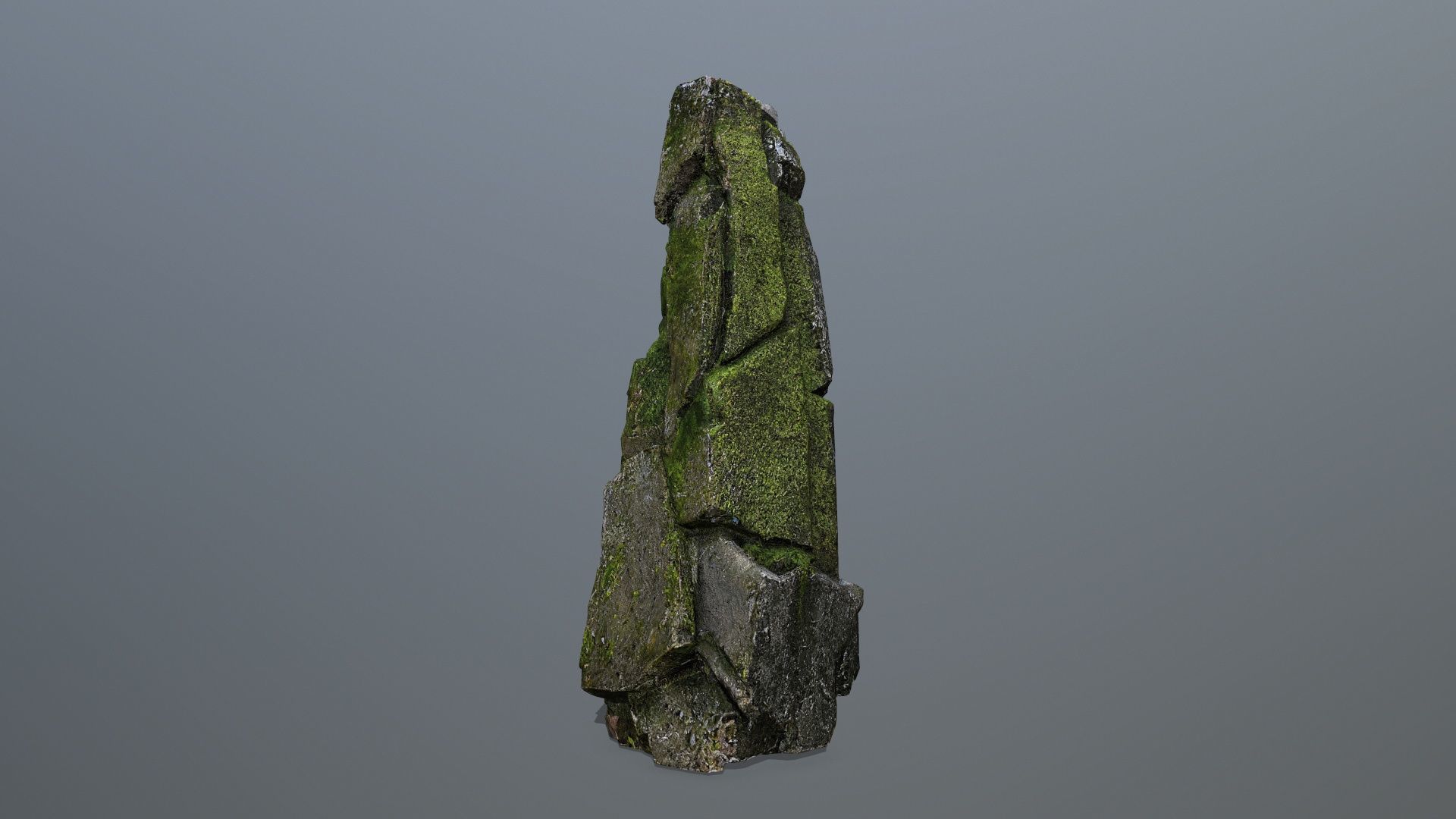 Mossy Rock  Low-poly 3D model_6