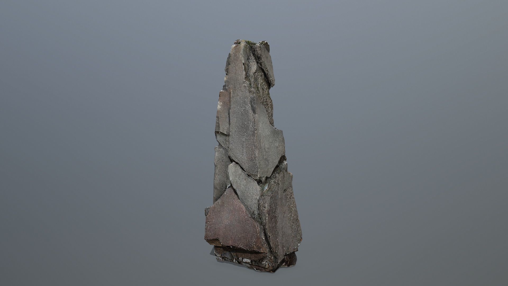 old cliff Rock  Low-poly 3D model_2