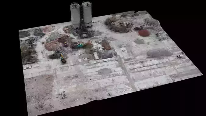construction-site industrial terrain debris drone photogrammetry