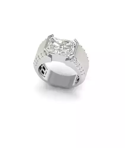 Emerald Stone men Ring 3dm and stl  file