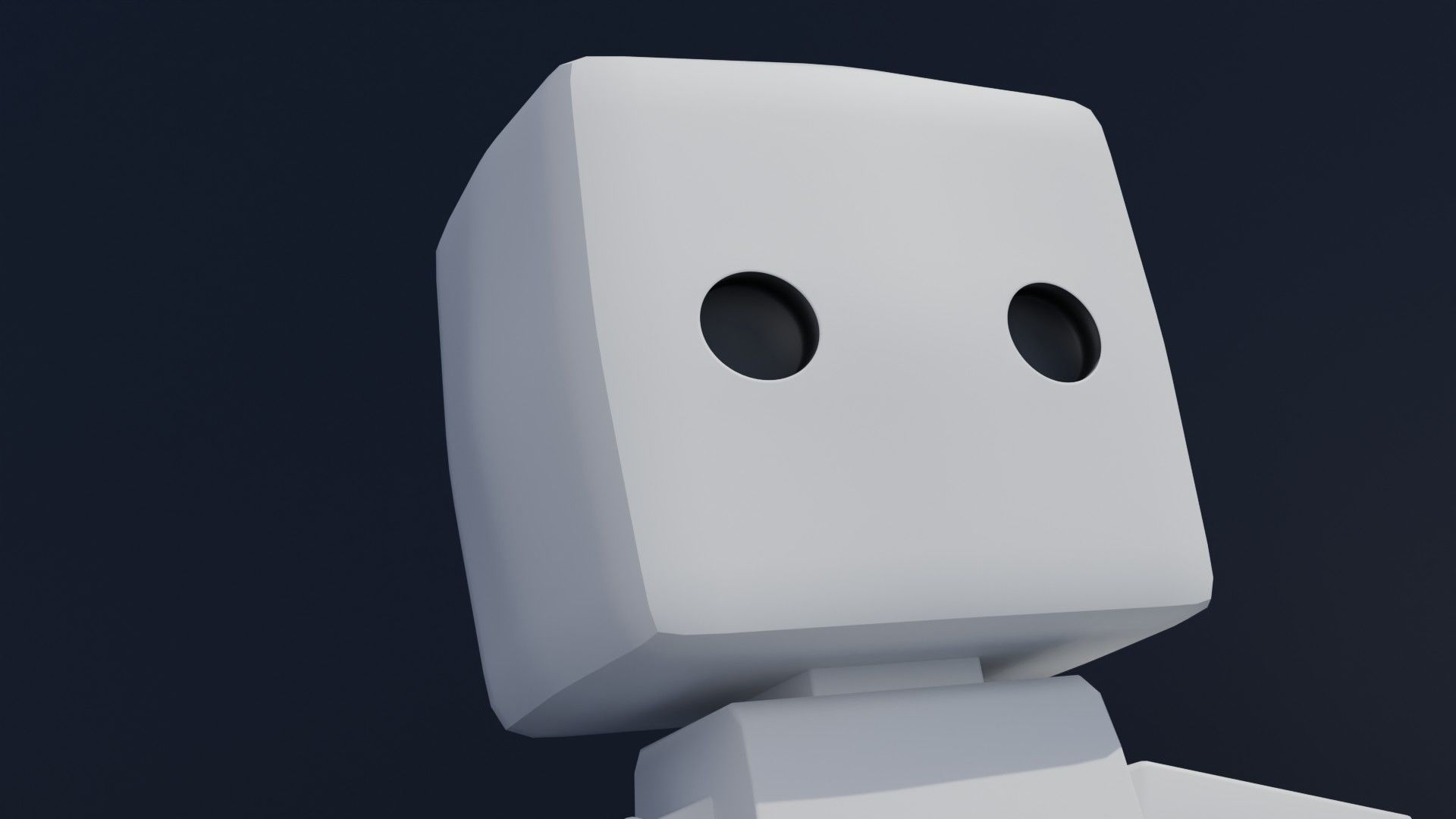 Simple Clean Low-Poly Robot Cute Character Low-poly 3D model_3