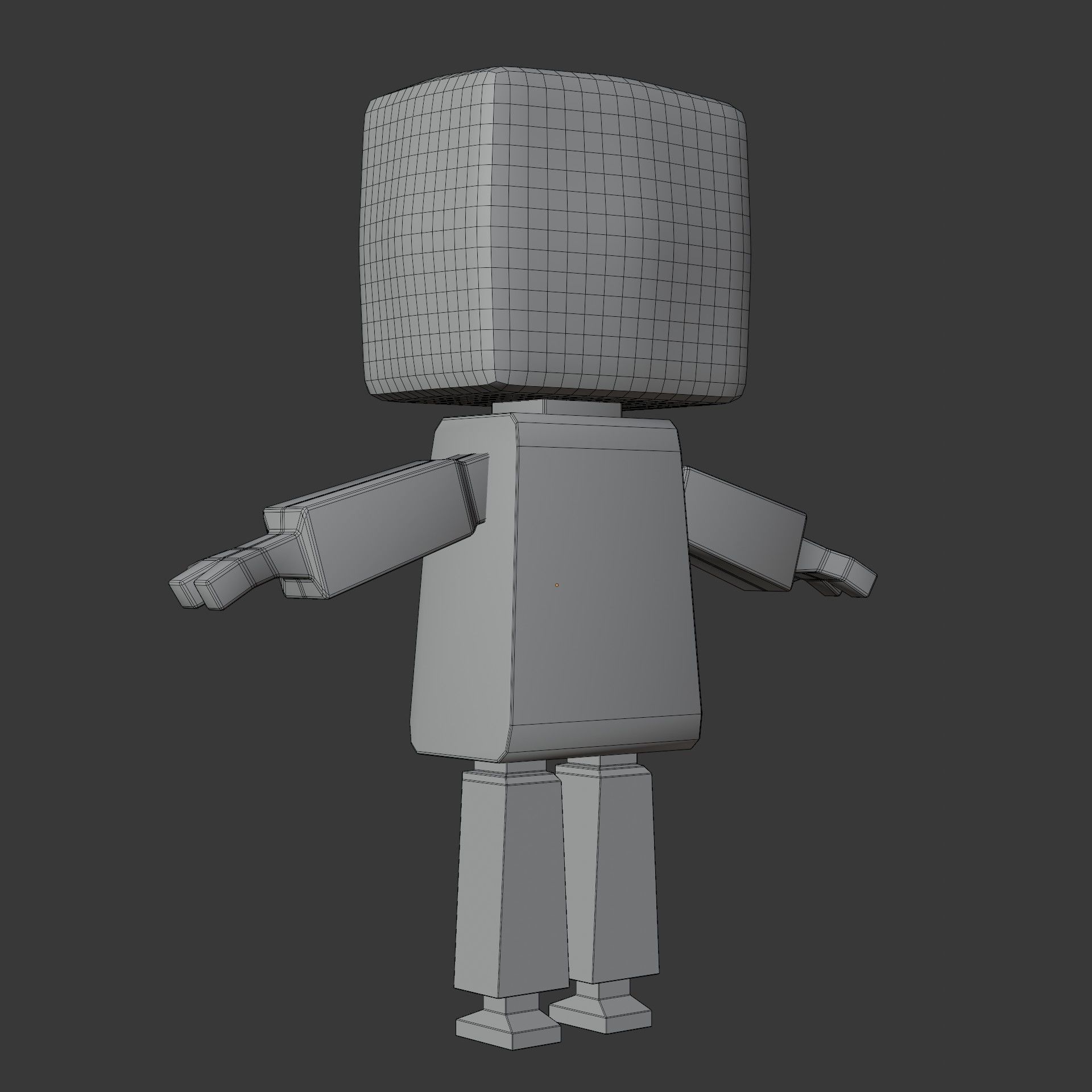 Simple Clean Low-Poly Robot Cute Character Low-poly 3D model_7