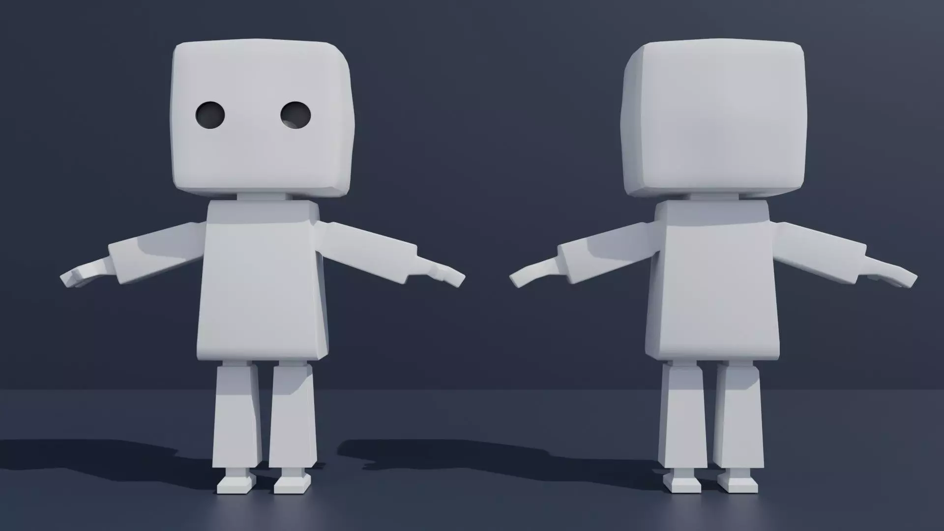 Simple Clean Low-Poly Robot Cute Character Low-poly 3D model_0