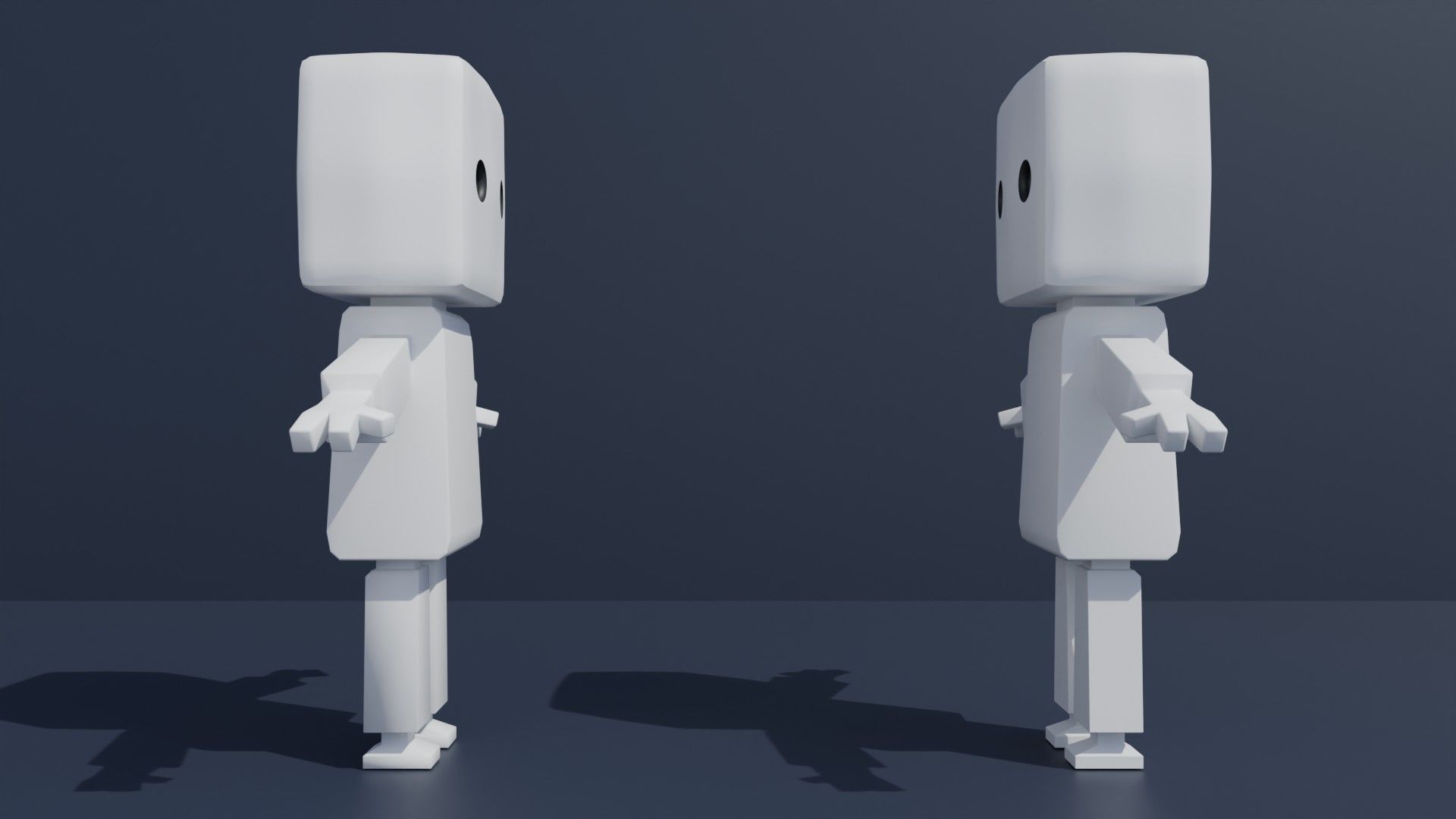 Simple Clean Low-Poly Robot Cute Character Low-poly 3D model_1