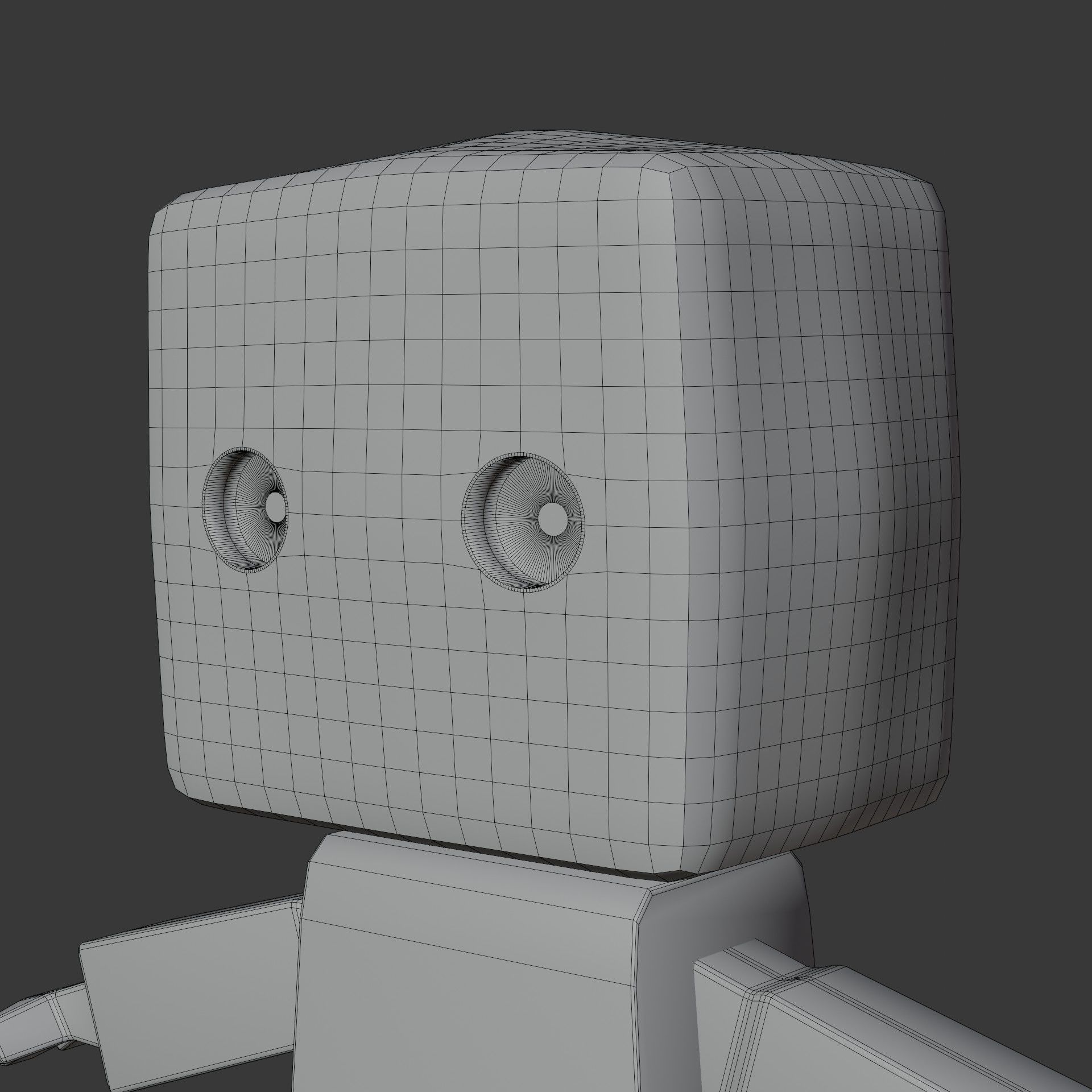 Simple Clean Low-Poly Robot Cute Character Low-poly 3D model_8