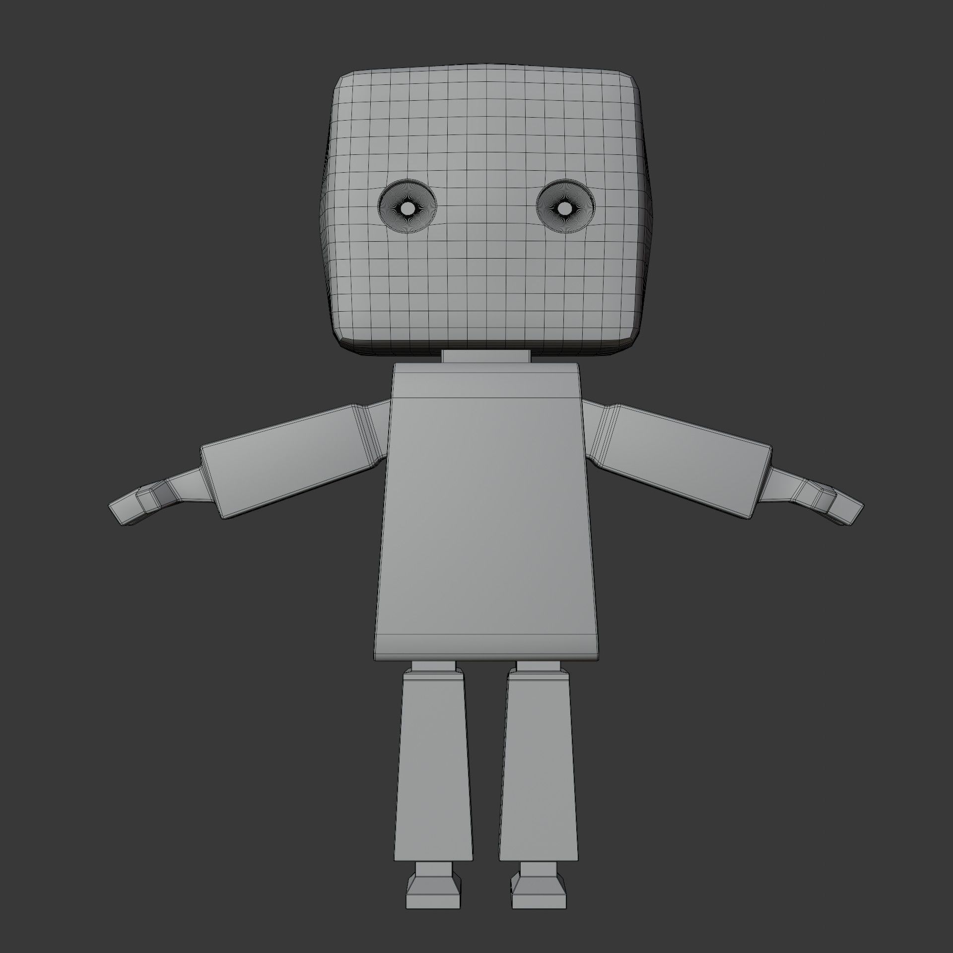 Simple Clean Low-Poly Robot Cute Character Low-poly 3D model_5