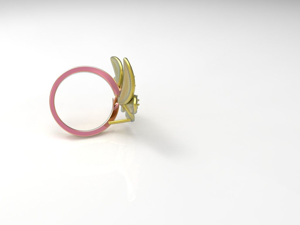 Leave Rose Gold Ring Free 3D print model_1