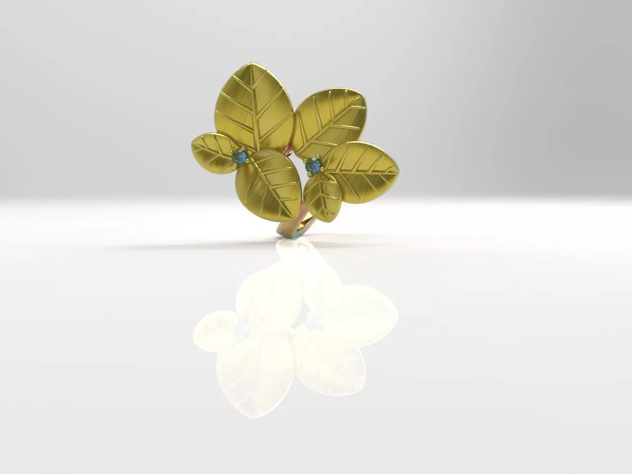 Leave Rose Gold Ring Free 3D print model_0