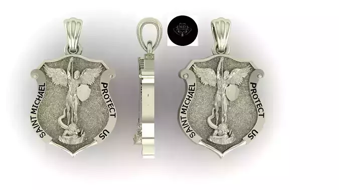 SAINT MICHAEL PROTECT US PENDENT   3D PRINTABLE