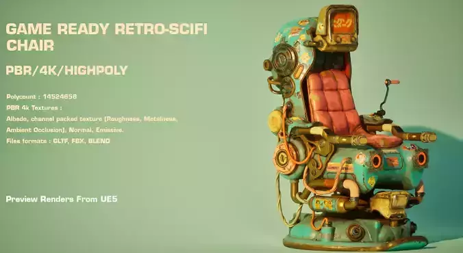 Cyberpunk Dieselpunk Retro Scifi Chair