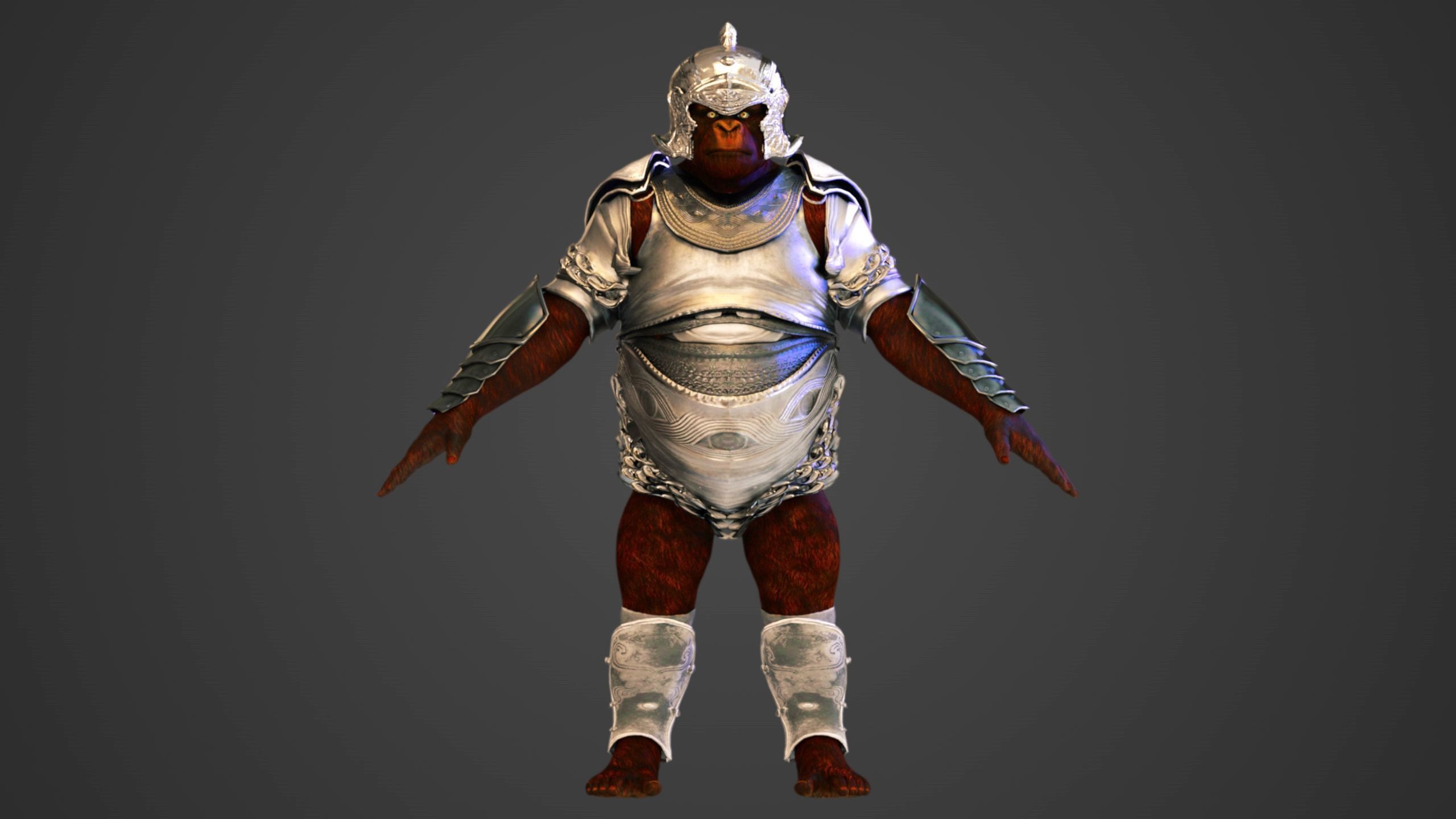 Gorilla Warrior  3D model_4