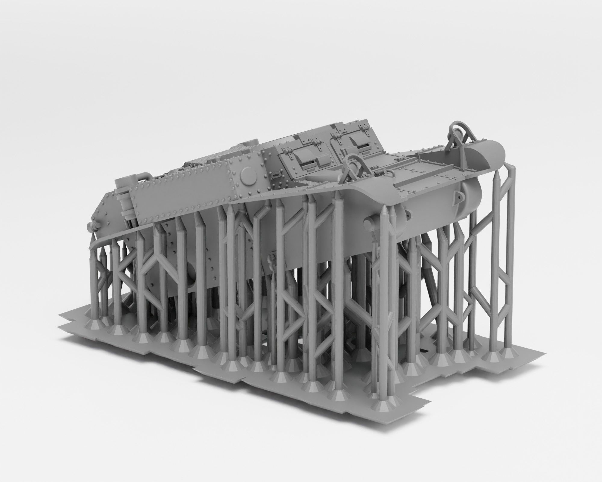 M3A1 Stuart - 1-72 tank model - Supported 3D print model_7