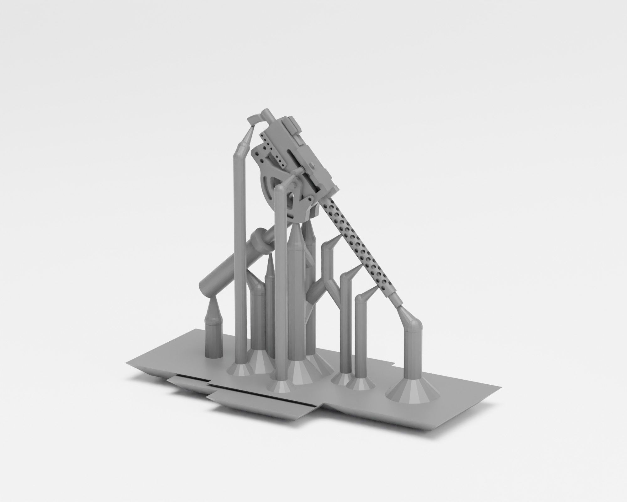 M3A1 Stuart - 1-72 tank model - Supported 3D print model_9