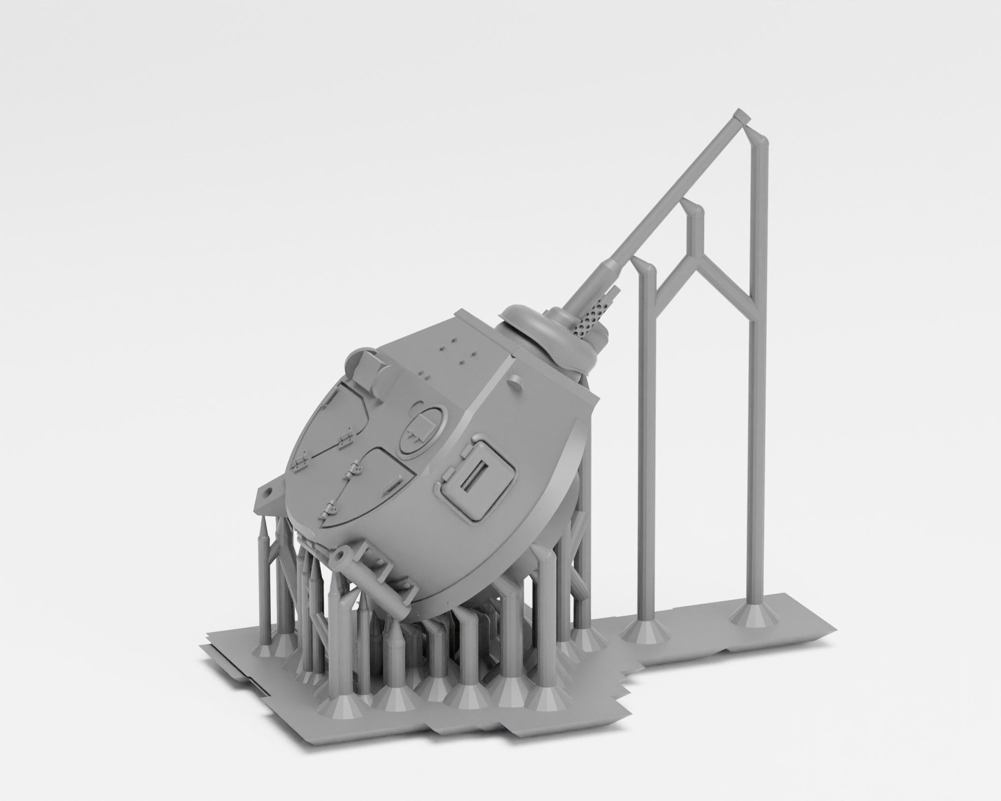 M3A1 Stuart - 1-72 tank model - Supported 3D print model_8