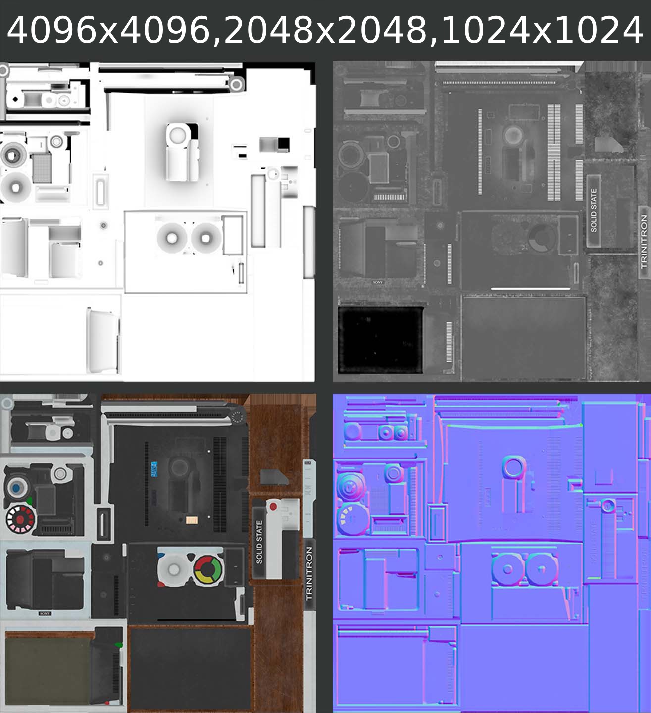 Vintage tv Low-poly 3D model_9