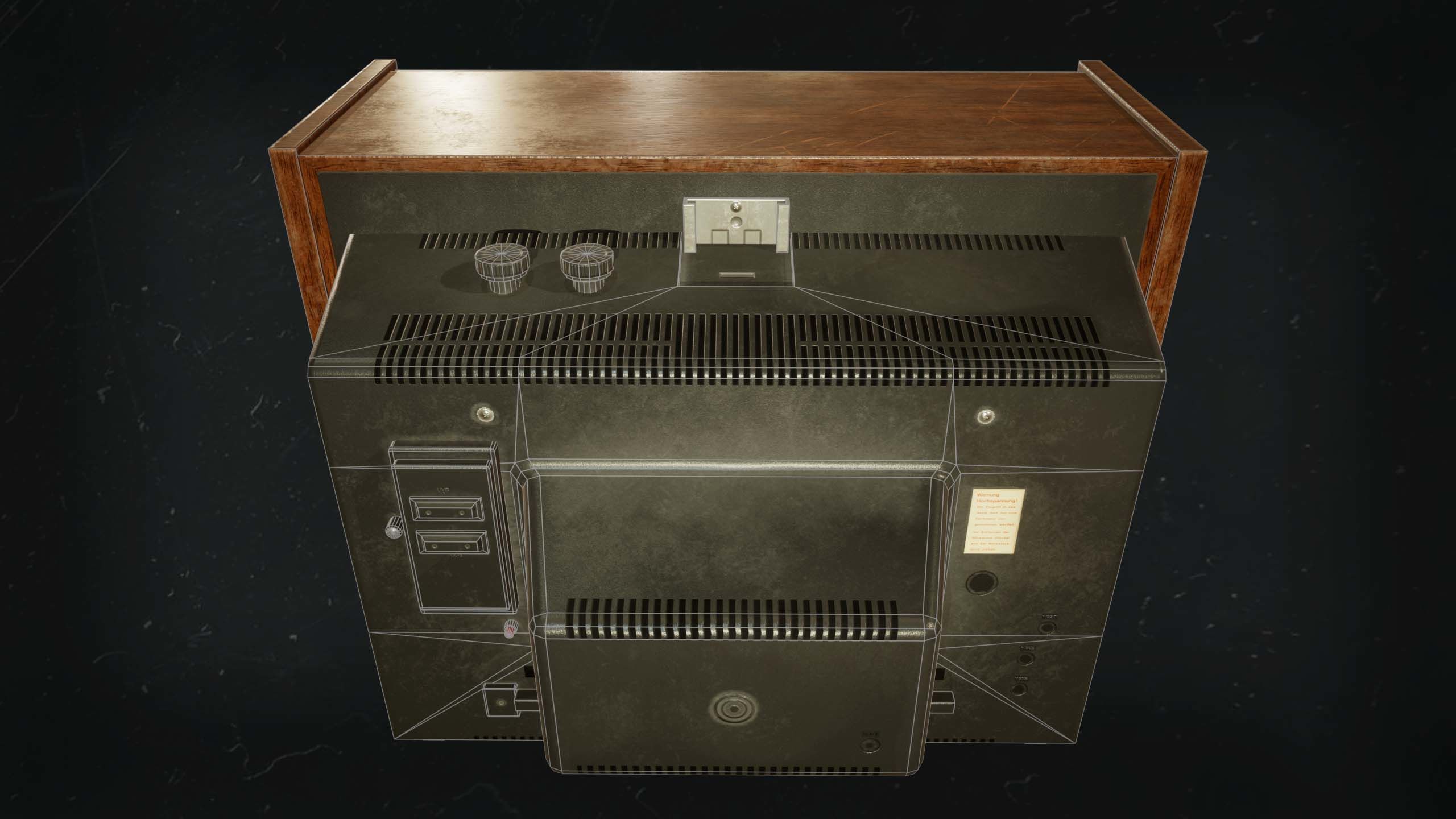 Vintage tv Low-poly 3D model_7