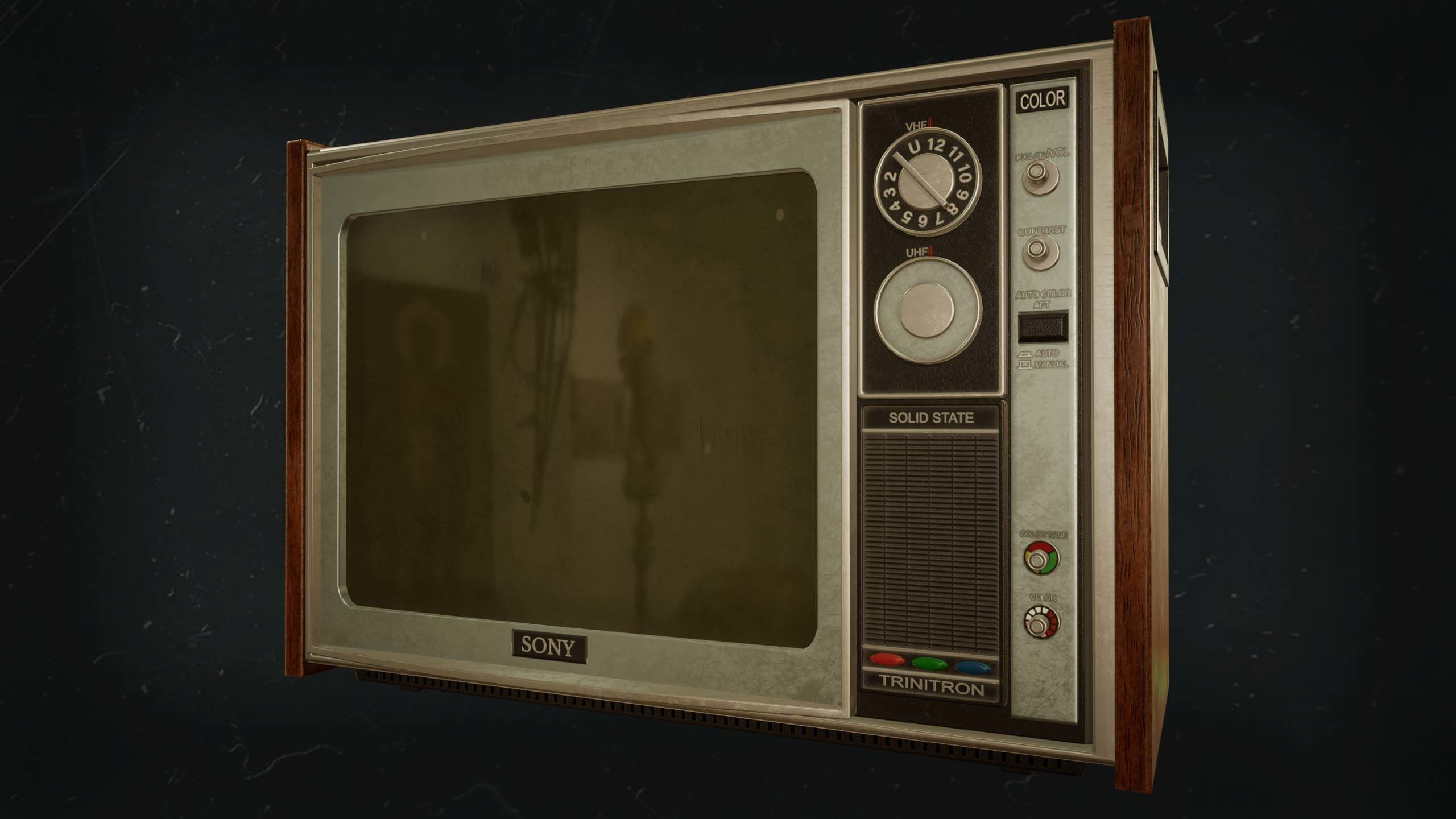 Vintage tv Low-poly 3D model_1