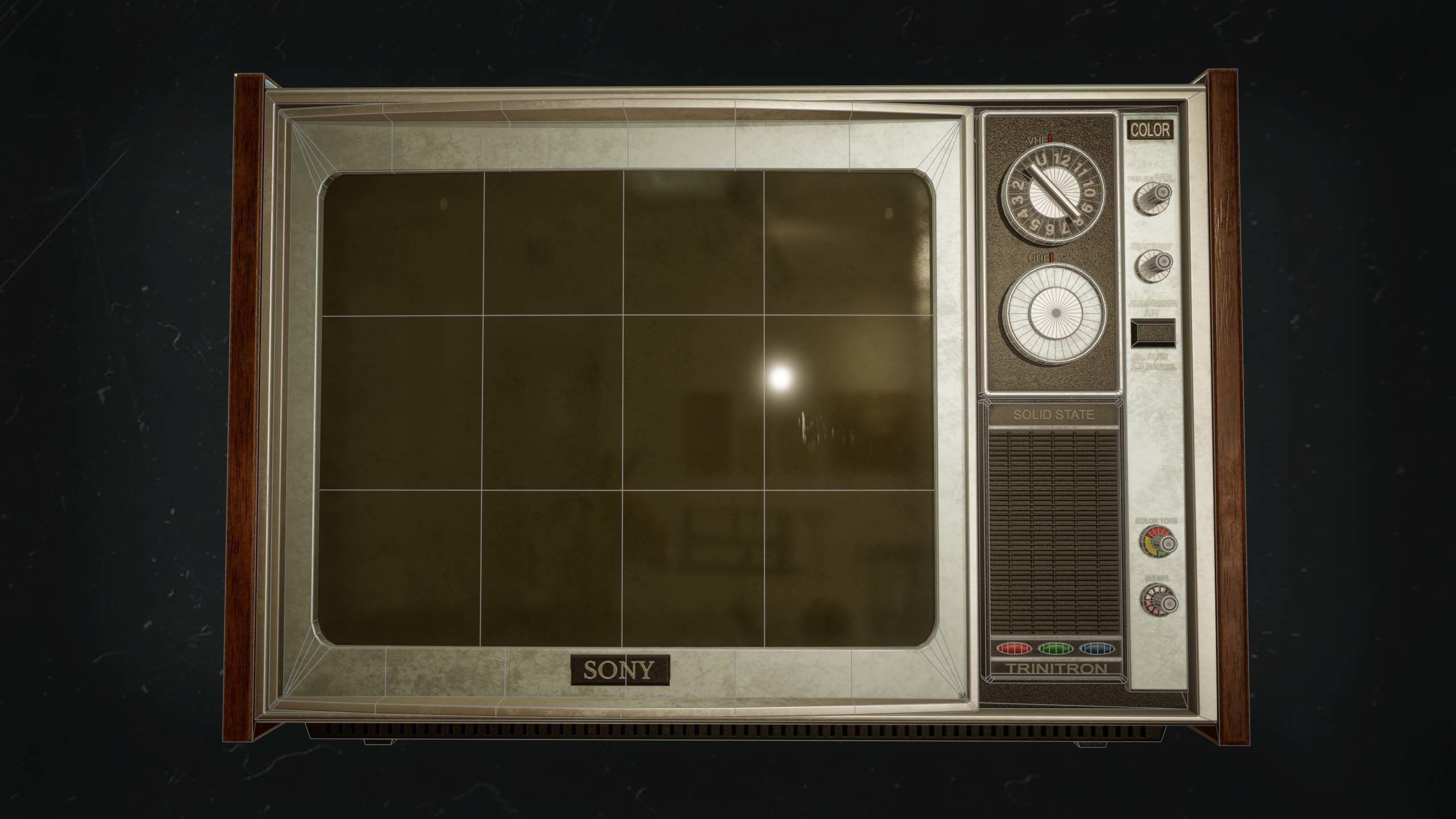 Vintage tv Low-poly 3D model_8