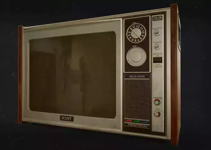 Vintage tv Low-poly 3D model