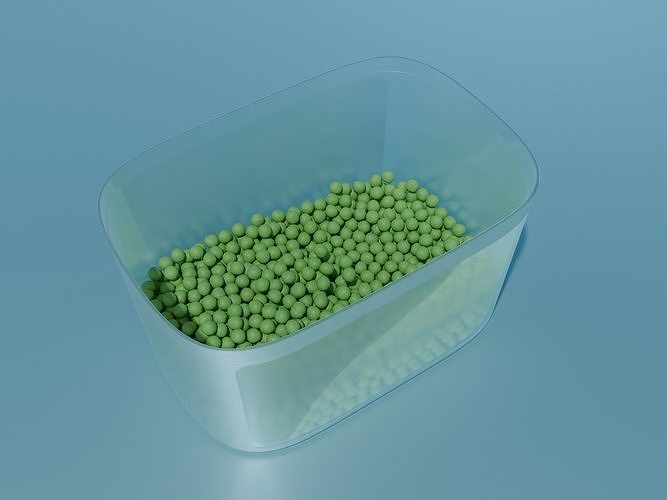 Tupperware One Touch Fresh box with fresh green peas 3D model 5