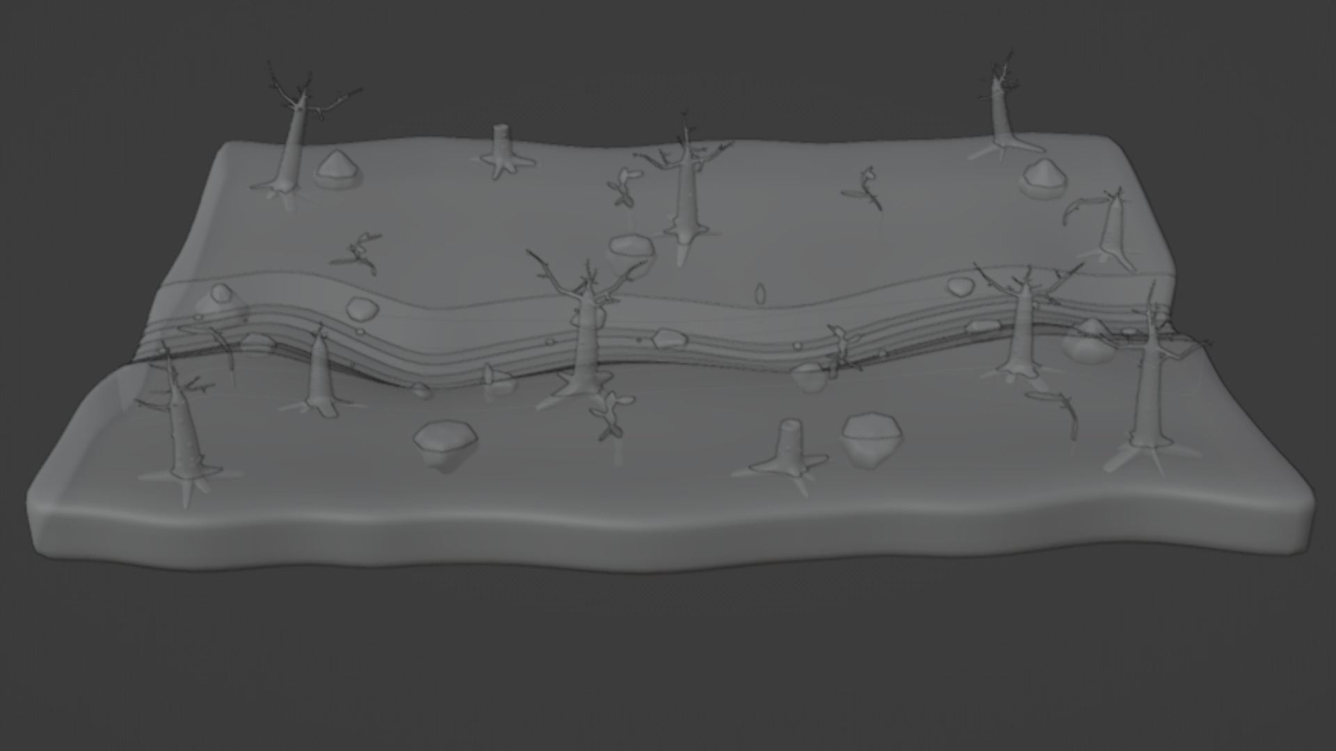 Desert terrain 3D Model Low-poly 3D model_8