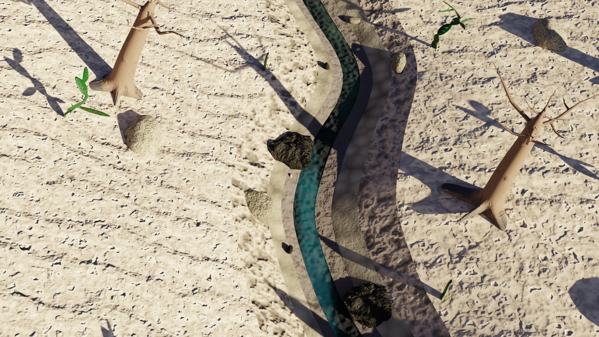 Desert terrain 3D Model Low-poly 3D model_3