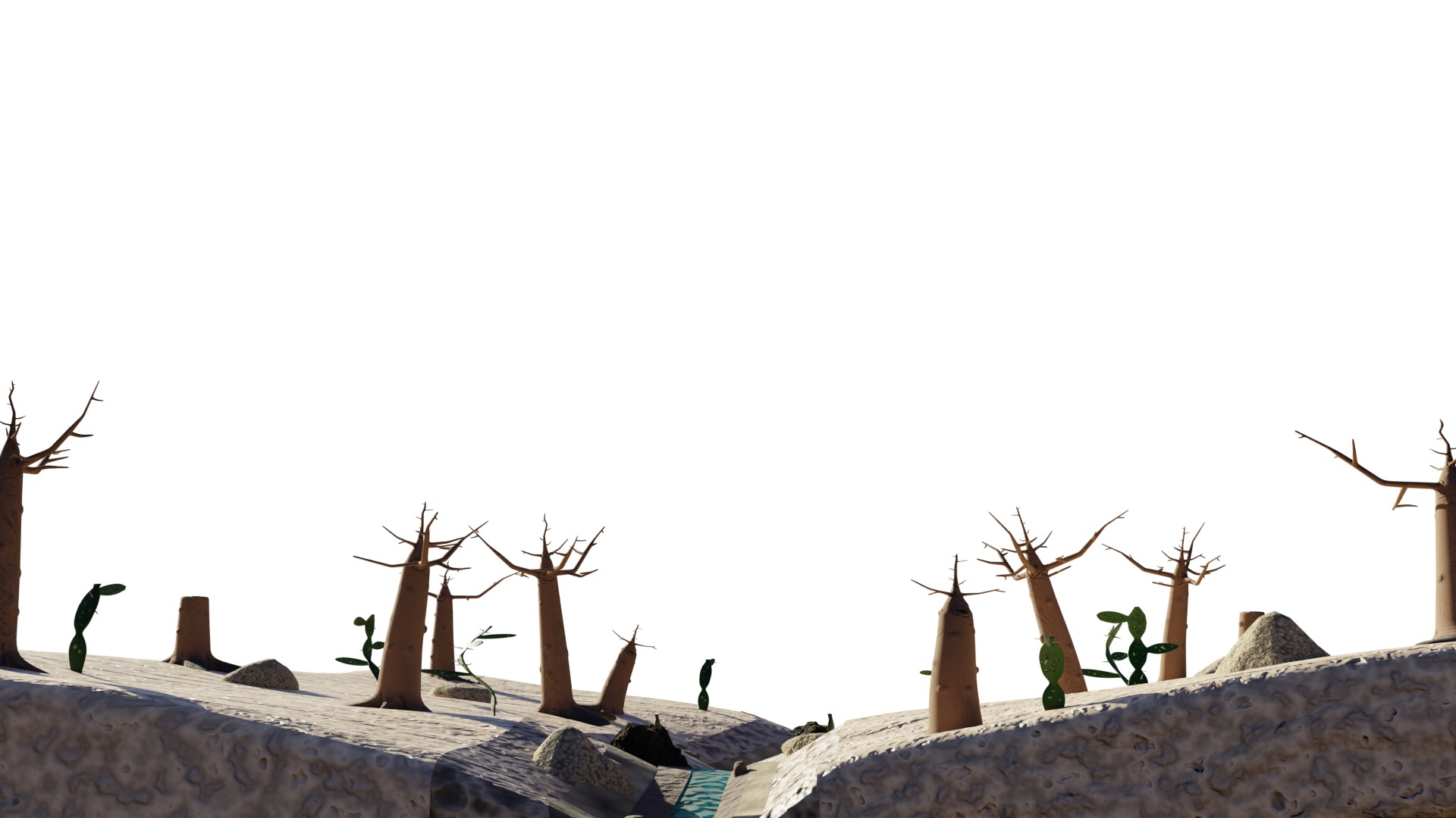 Desert terrain 3D Model Low-poly 3D model_5