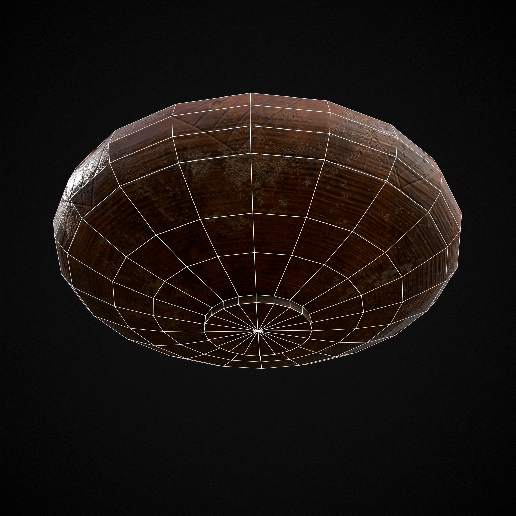 Viking Designed Cracked Clay Bowl Low-poly 3D model_16