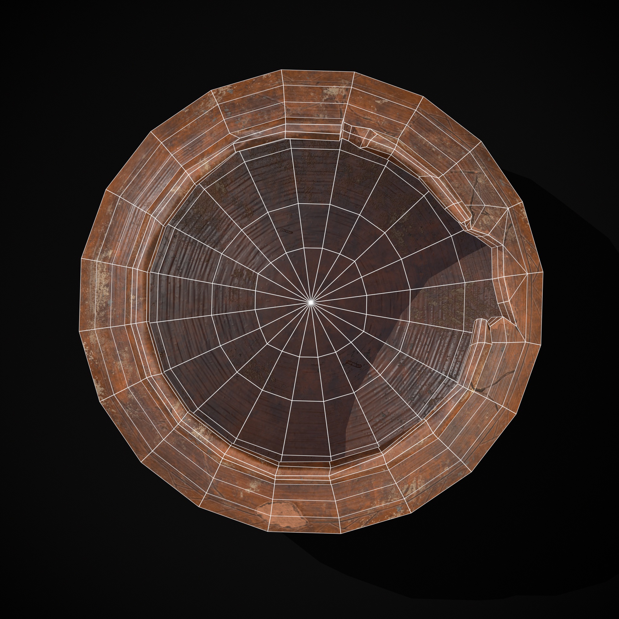 Viking Designed Cracked Clay Bowl Low-poly 3D model_14