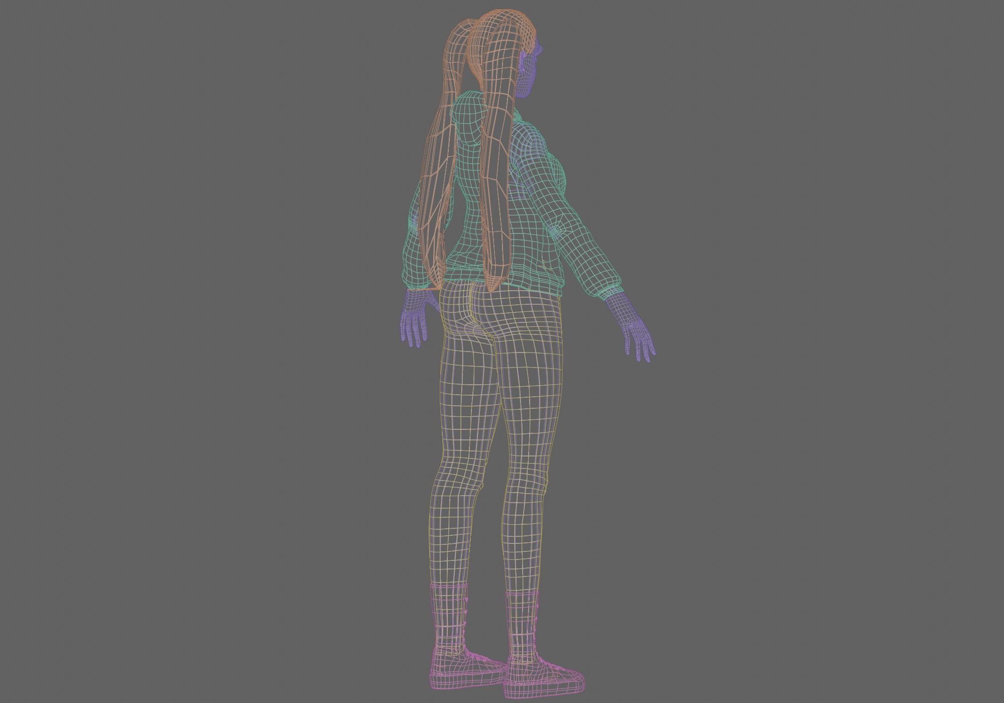 pretty blond woman V28617  Low-poly 3D model_13