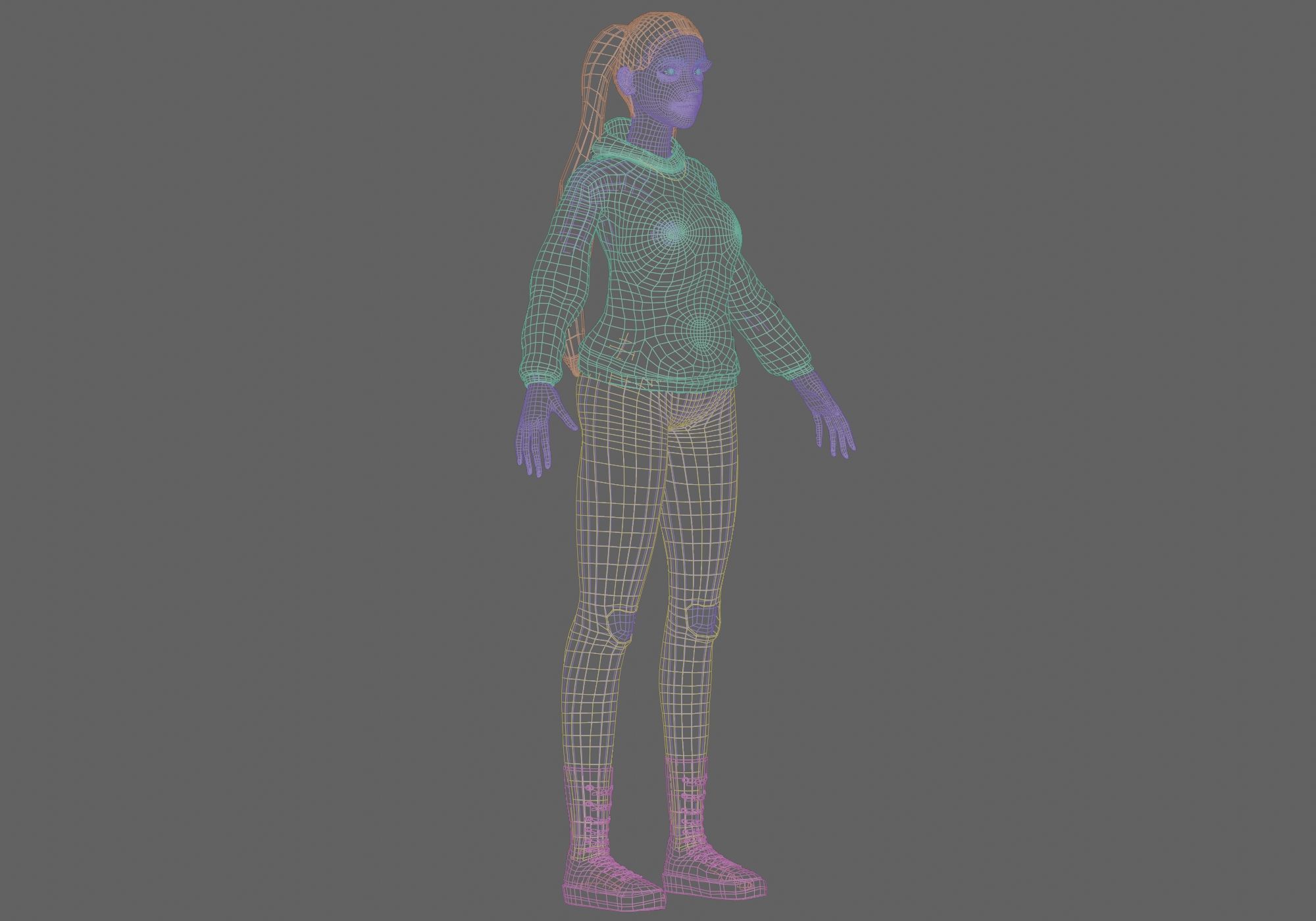 pretty blond woman V28617  Low-poly 3D model_11