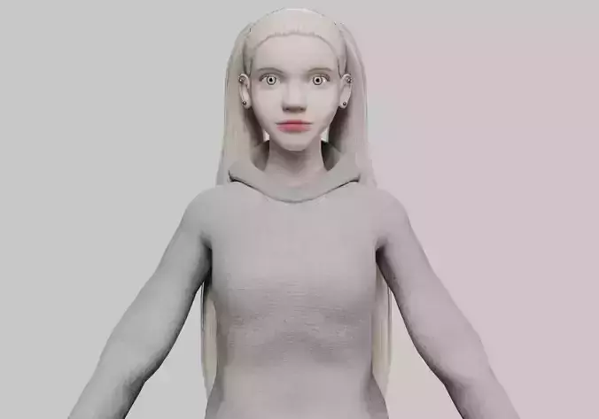 pretty blond woman V28617  Low-poly 3D model