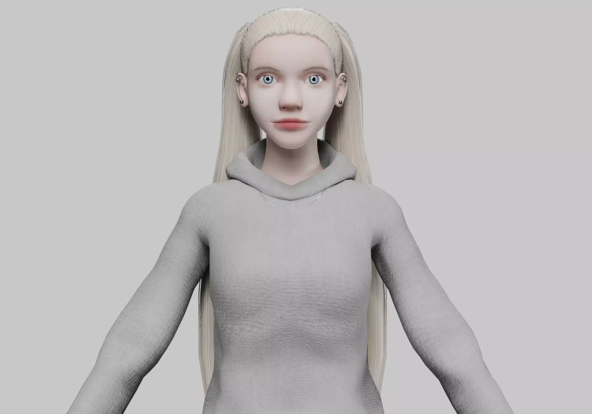 pretty blond woman V28617  Low-poly 3D model_0