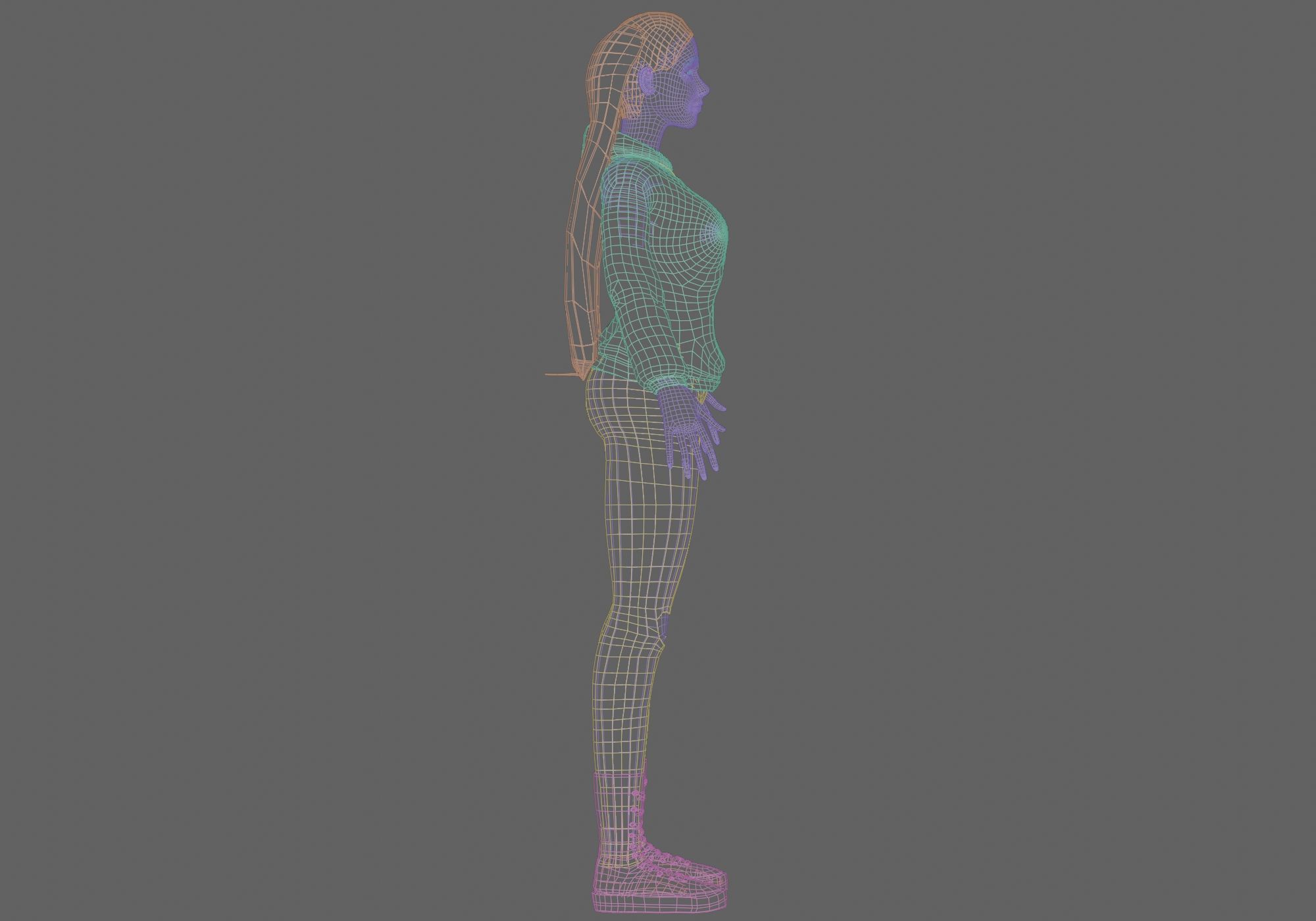 pretty blond woman V28617  Low-poly 3D model_12