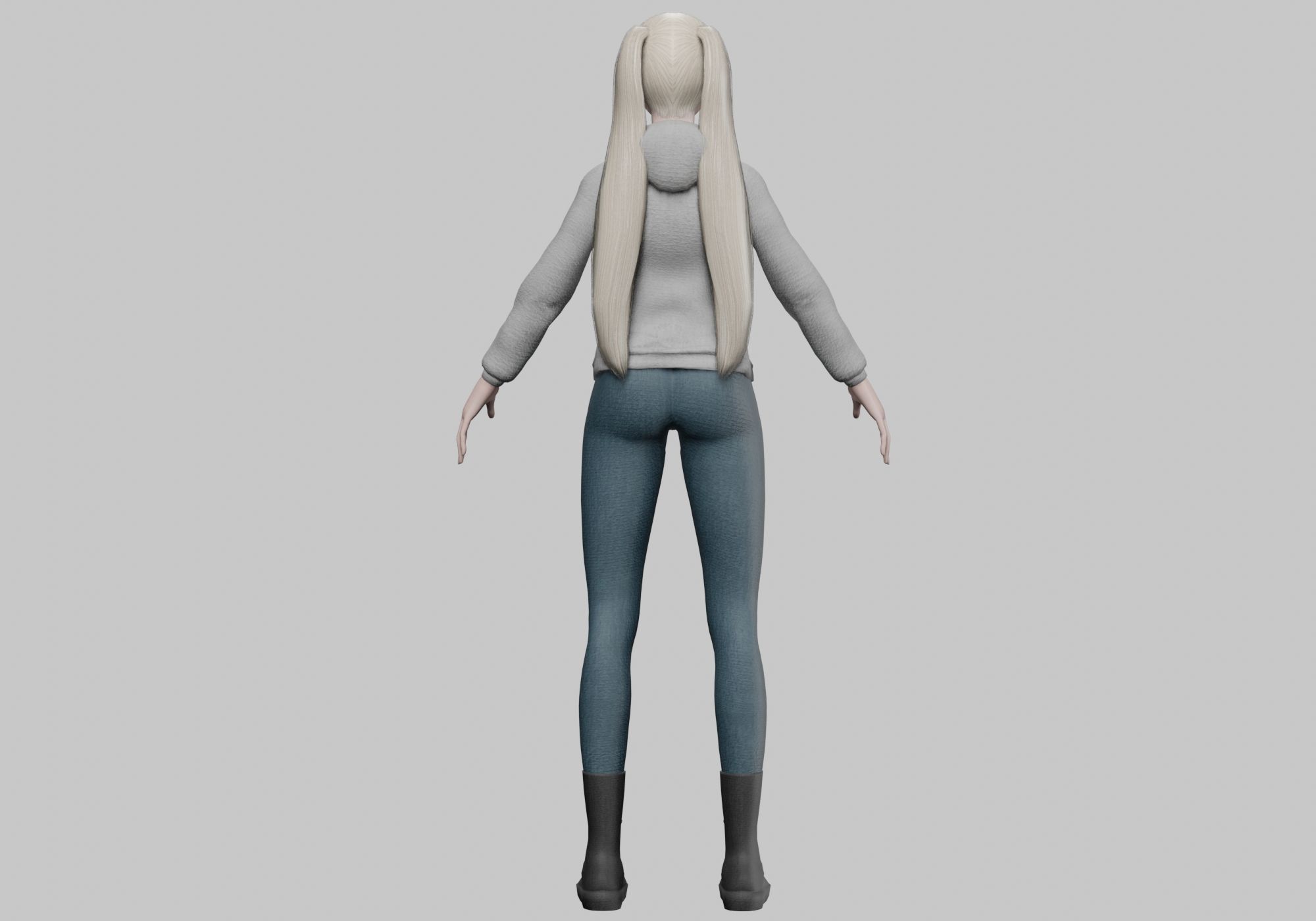 pretty blond woman V28617  Low-poly 3D model_6