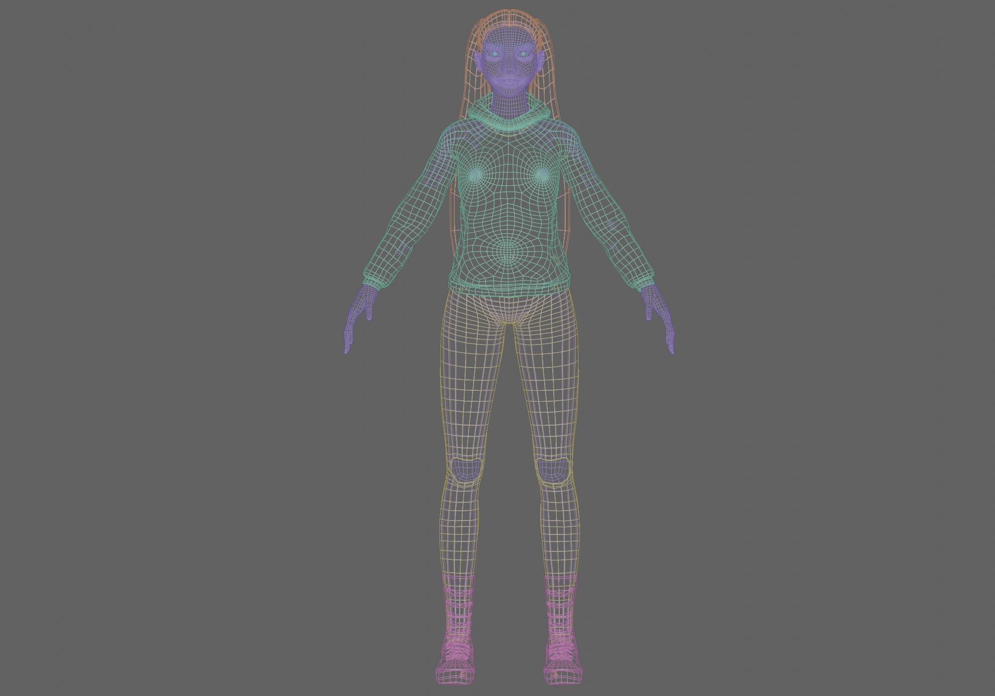 pretty blond woman V28617  Low-poly 3D model_10