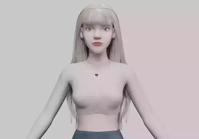 blond cute woman V35348  Low-poly 3D model
