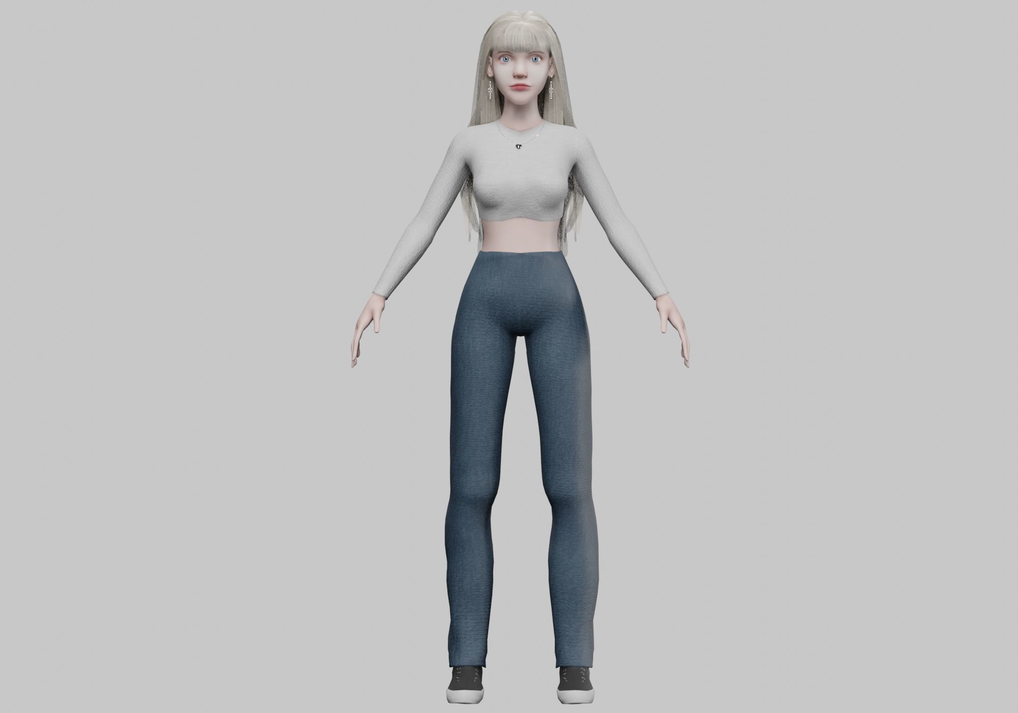 blond cute woman V35348  Low-poly 3D model_1