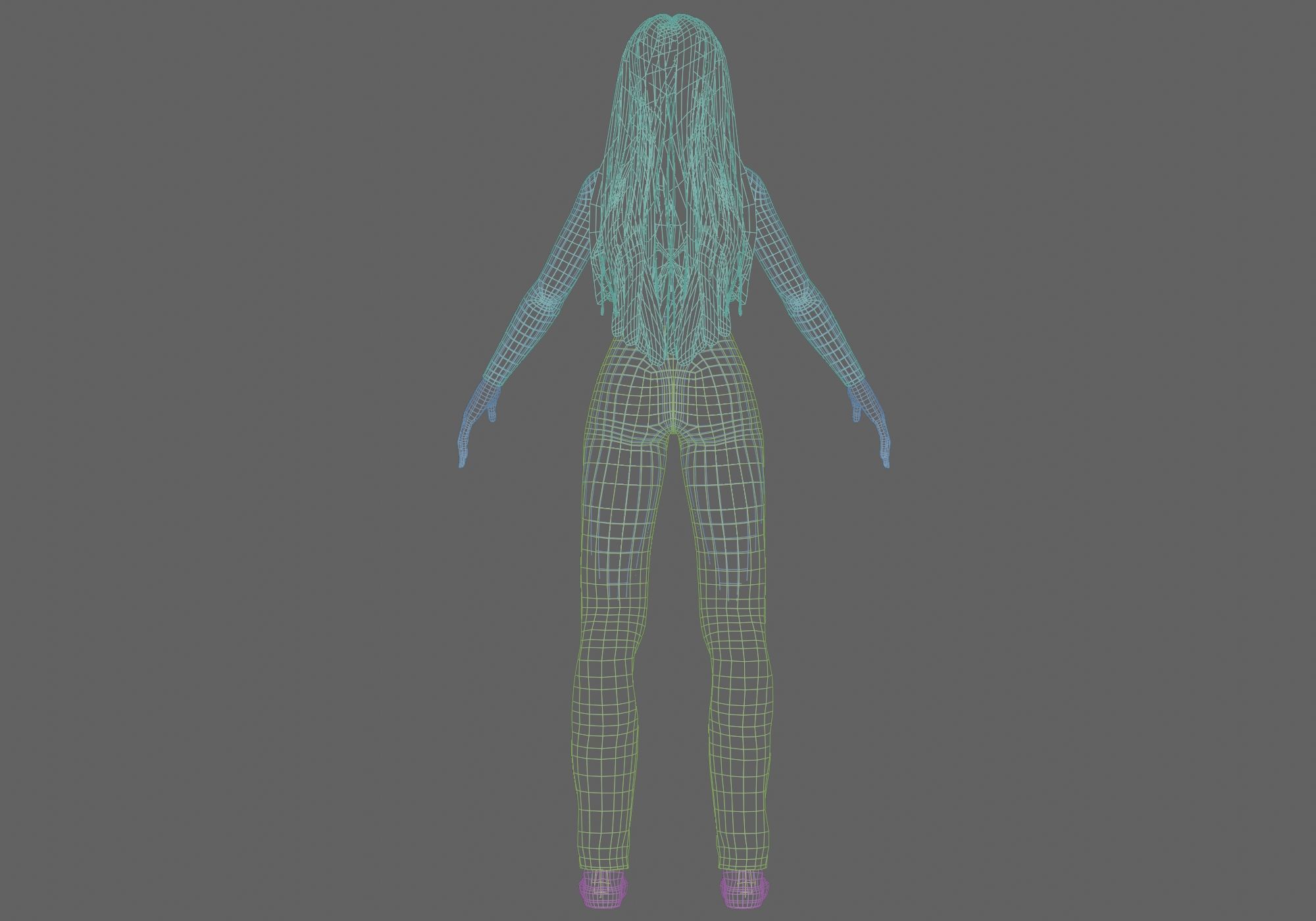 blond cute woman V35348  Low-poly 3D model_14