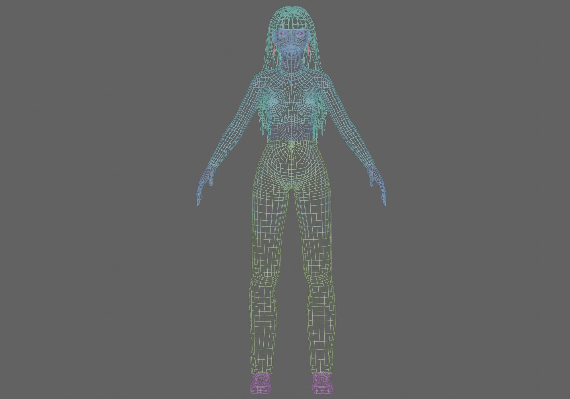 blond cute woman V35348  Low-poly 3D model_10