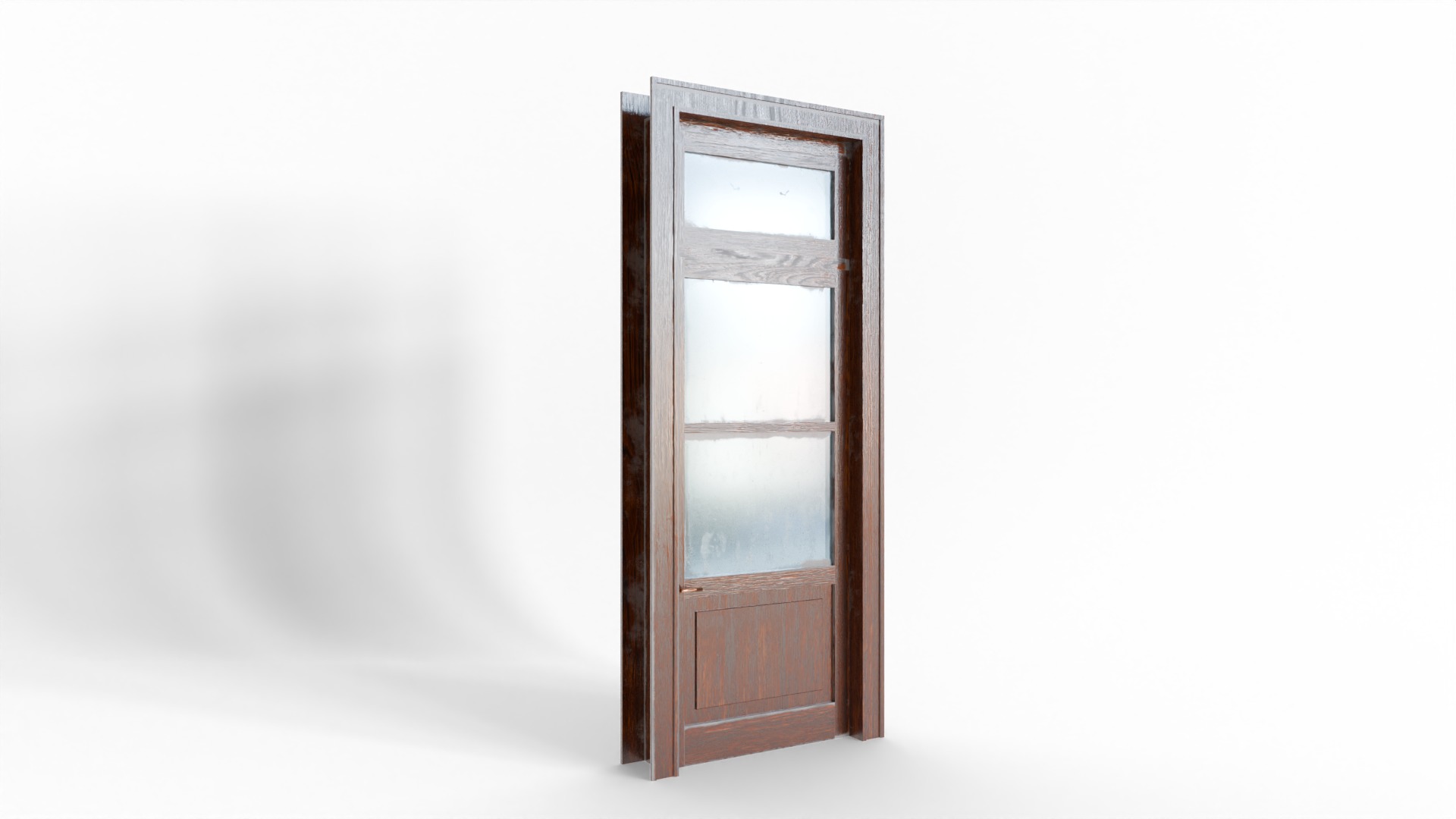 Antique Door Low-poly 3D model_4