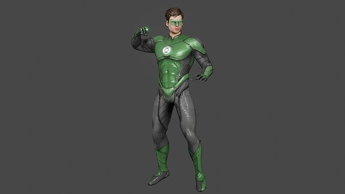 Green Lantern Low-poly 3D model